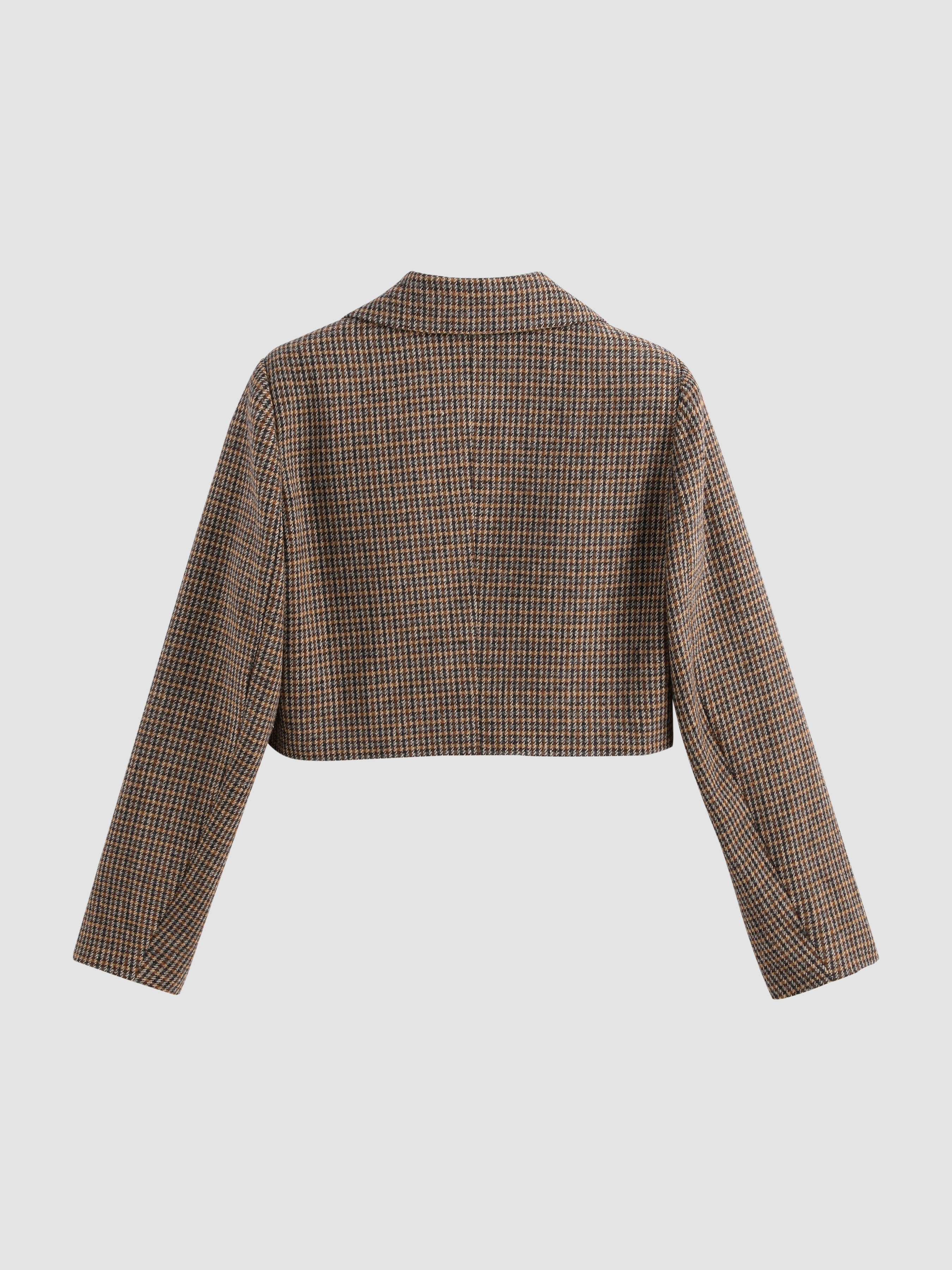 Tweed Tweed Check Collar Crop Blazer For Exhibition Work Tweed Tweed Check Collar Crop Blazer For Exhibition Work