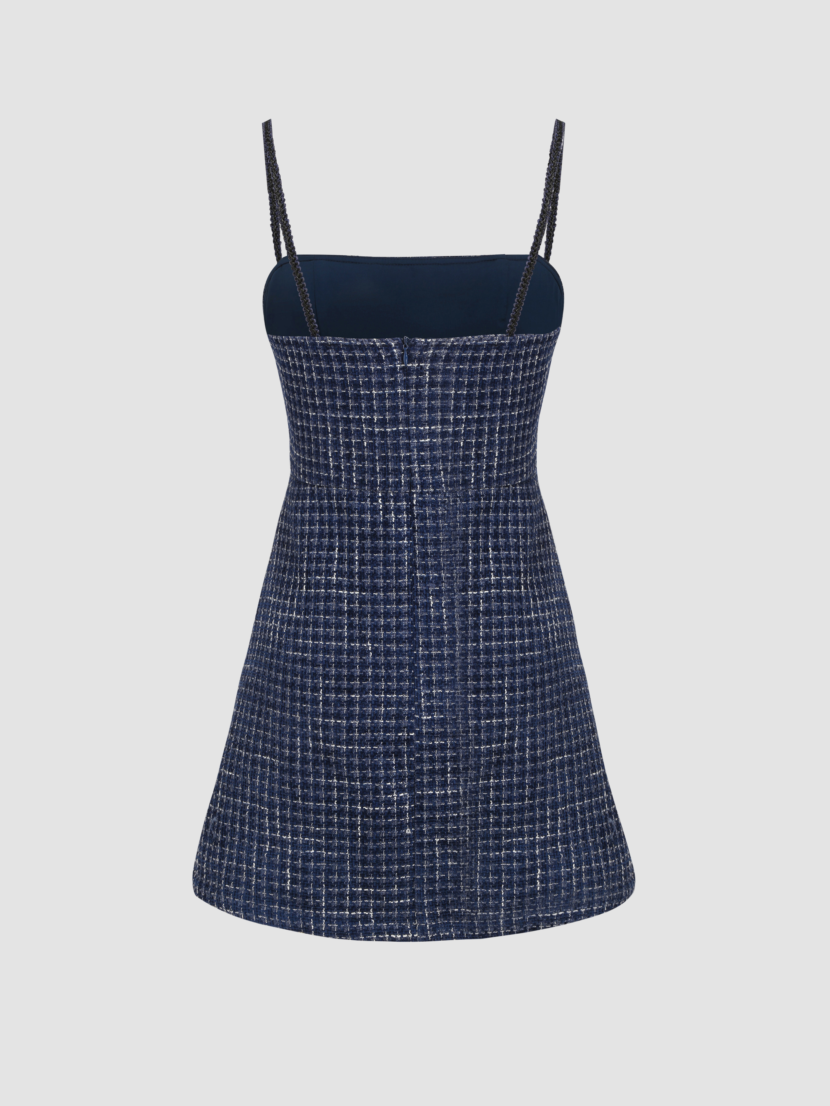 Tweed Tweed Sleeveless Split Short Dress For School Date Work Tweed Tweed Sleeveless Split Short Dress For School Date Work