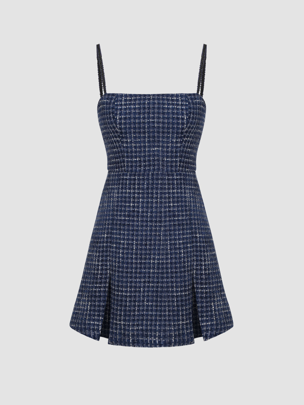 Tweed Sleeveless Split Short Dress