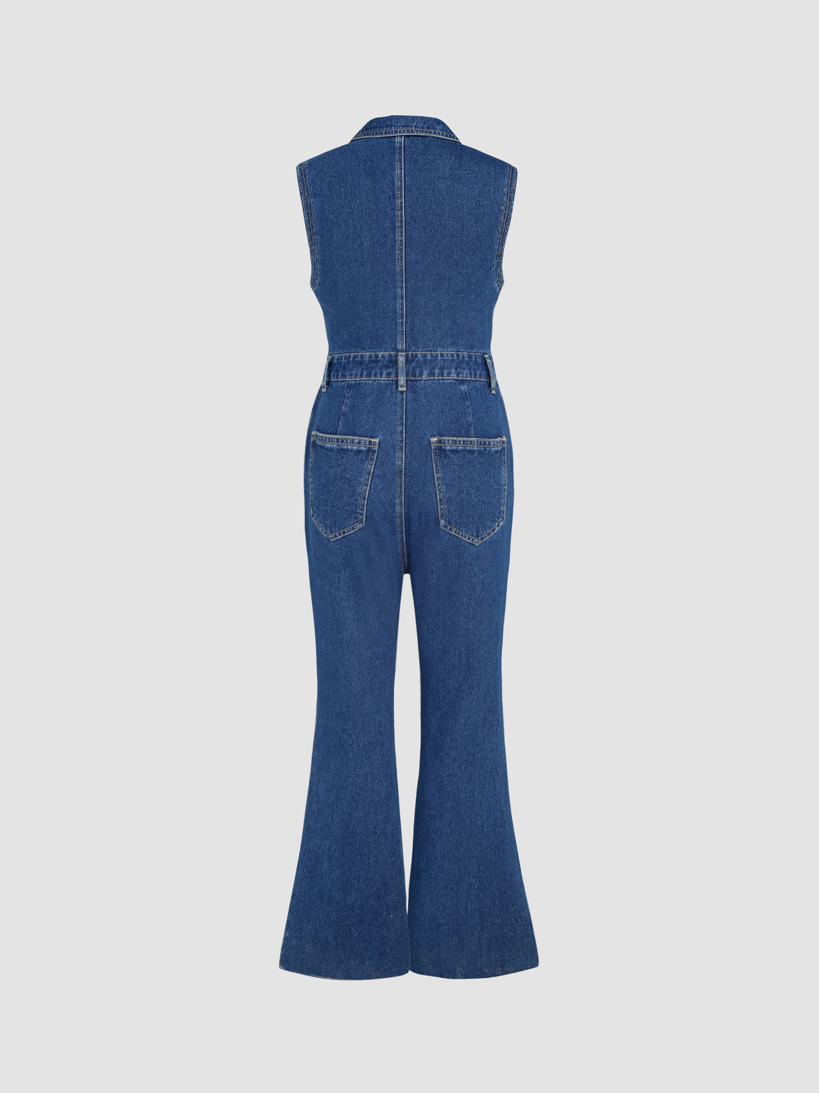 【Anyone more】Wannabe Denim Collar Sleeveless One Piece Do It All Denim Squareneck Bodysuit | Commando®