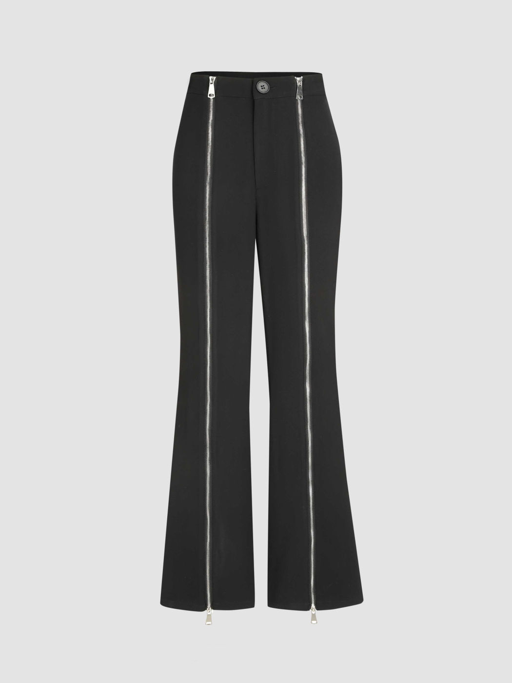  Pantalones Acampanados Sólidos con Doble Cremallera