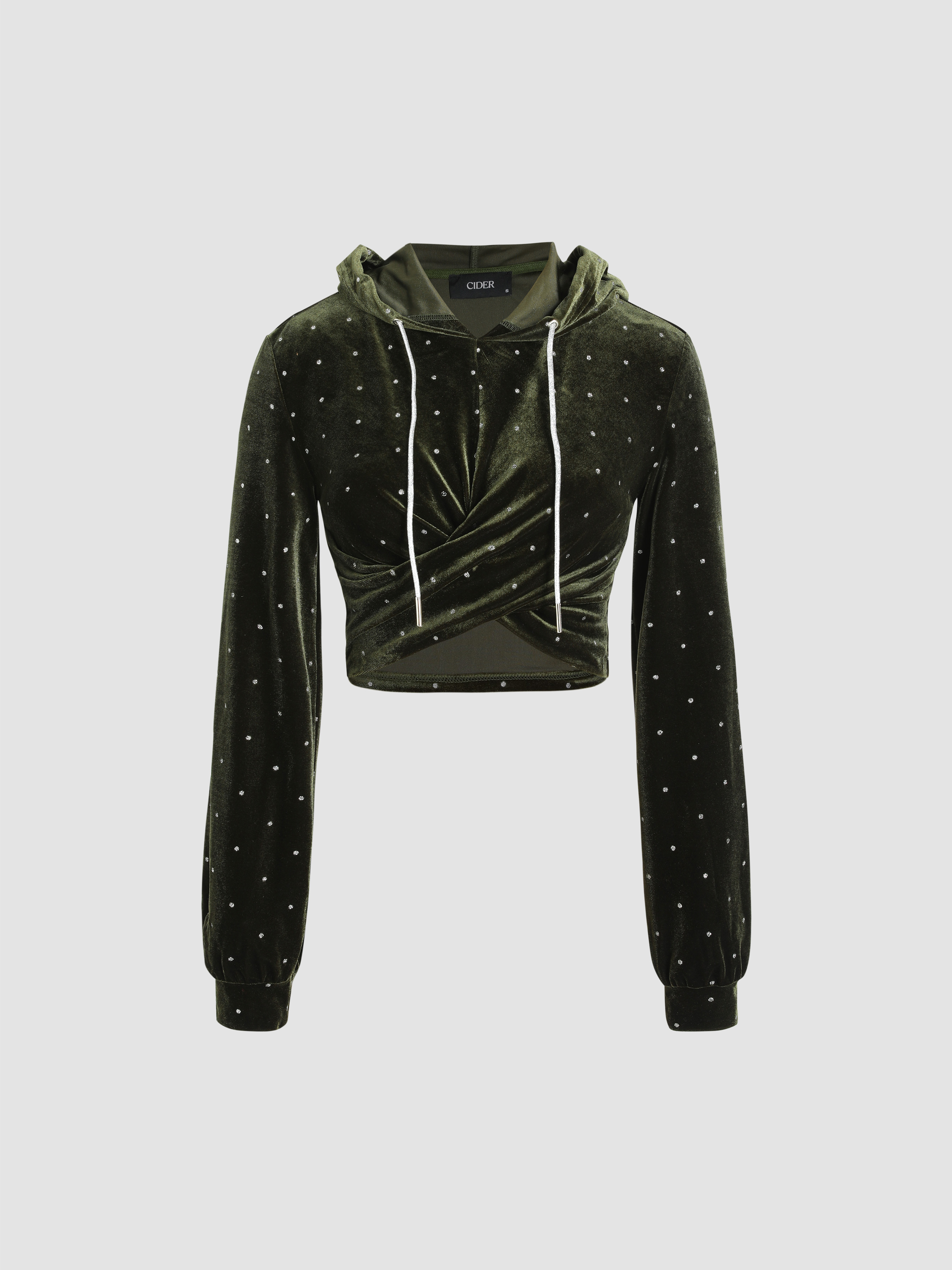 Velvet crop hoodie Clearance