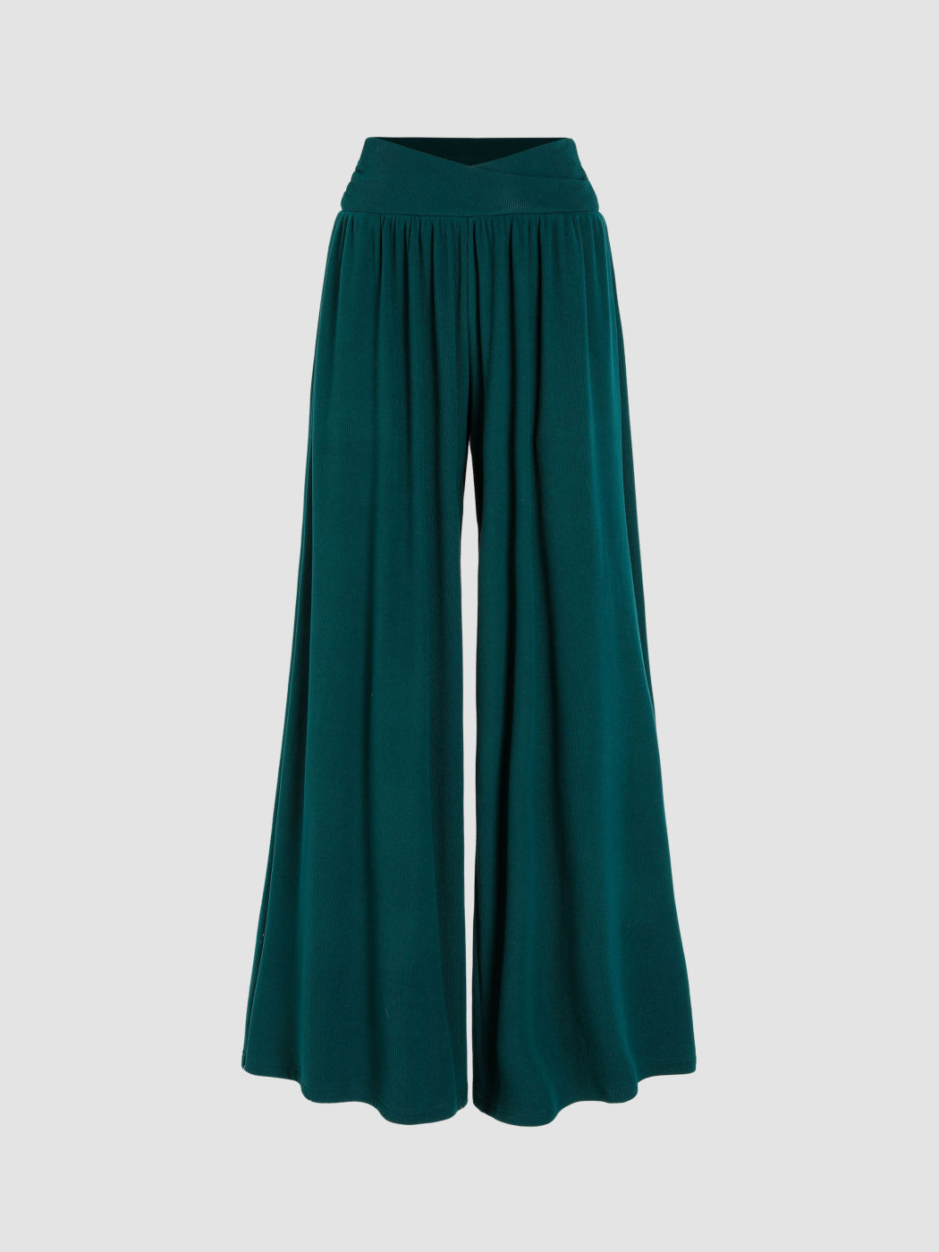 High Waist Solid Wide Leg Trousers - Cider