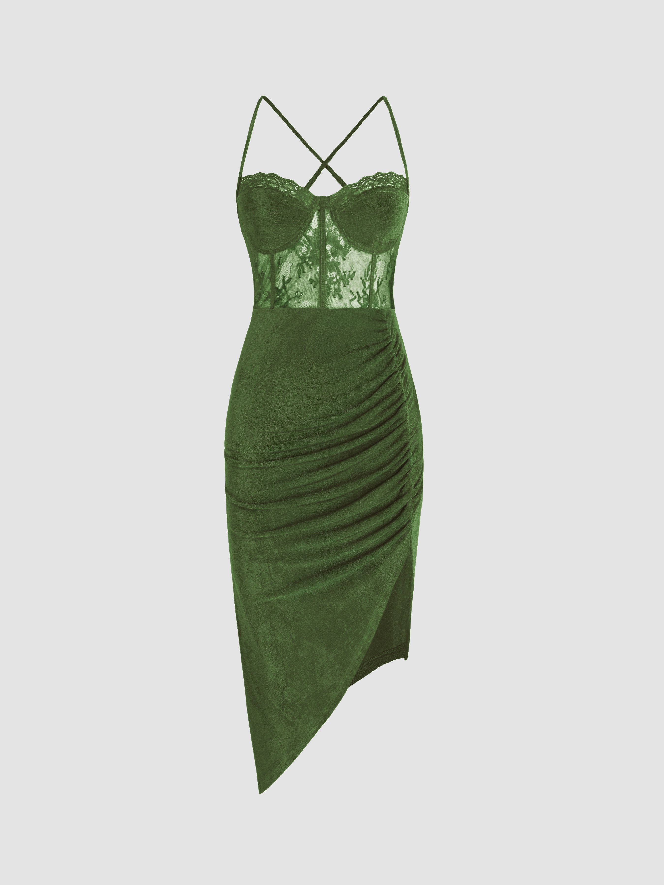 CIDER Lace Dress CIDER Strapless Lace Corset Mini Dress  Bodycon Cocktail  & Party Dress With Tie Back Party Mini Dress