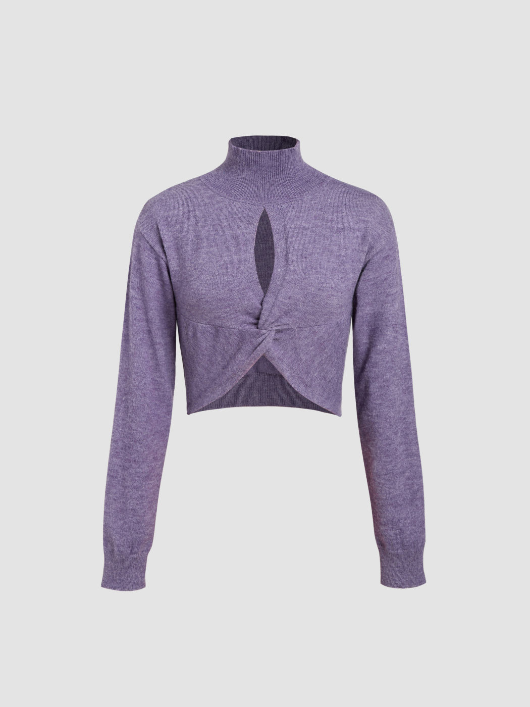 Cropped Cut Out Collar Sweater