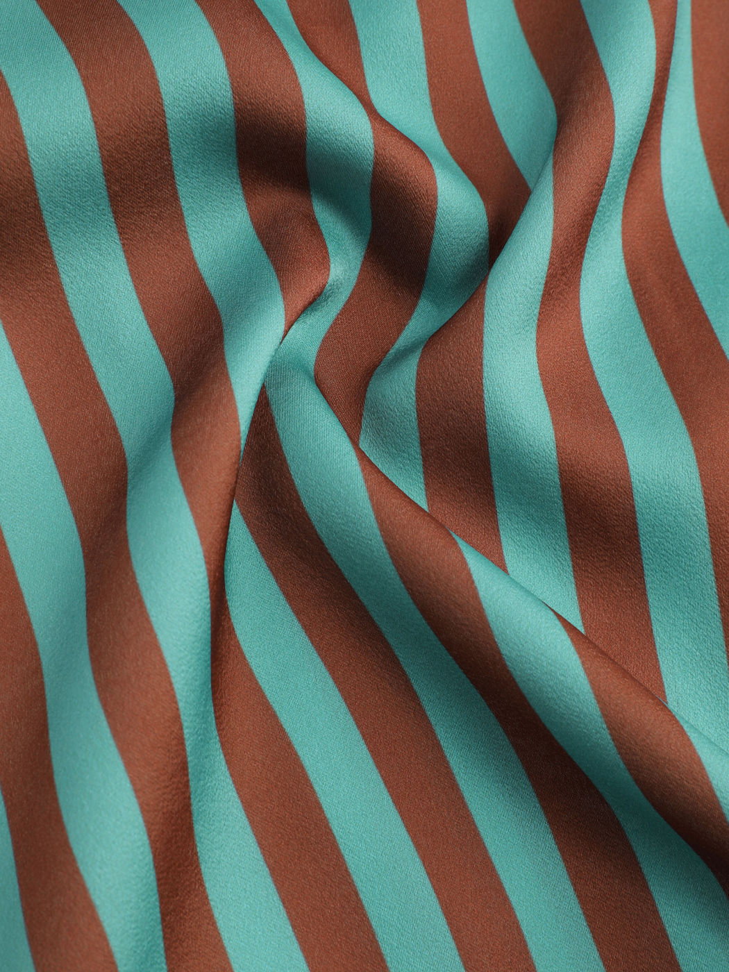 Satin Collar Striped Pajama Top