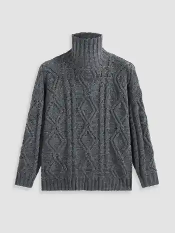 Unisex-Pullover mit Zopfmuster für den Alltag