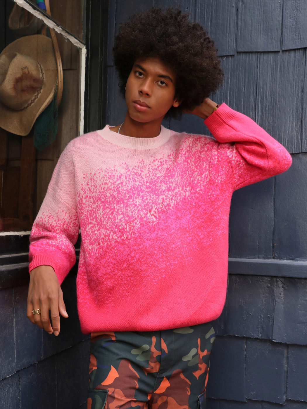Unisex-Strickpullover mit Farbverlauf in Übergröße