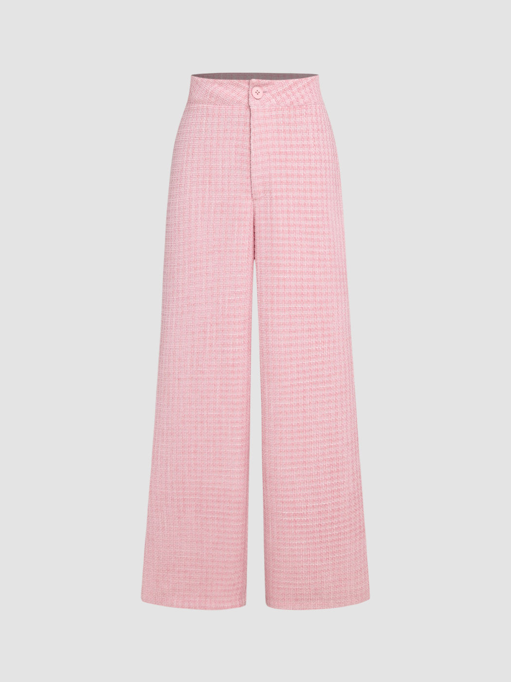  Tweed-Hose mit hoher Taille und weitem Bein