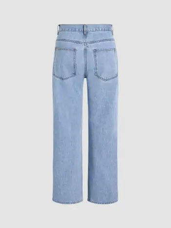 Pantaloni a gamba dritta unisex in denim con stampa integrale