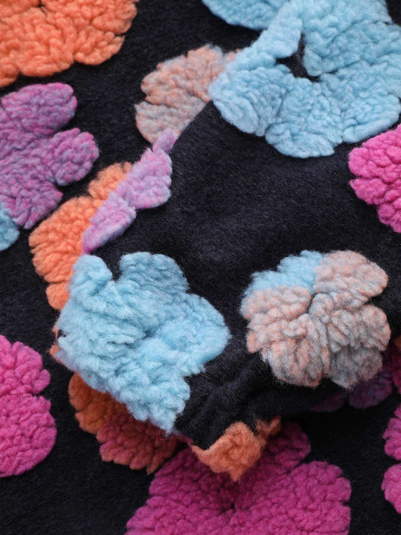 オーバーサイズ・フローラル・テディ・フリース・ジャケット