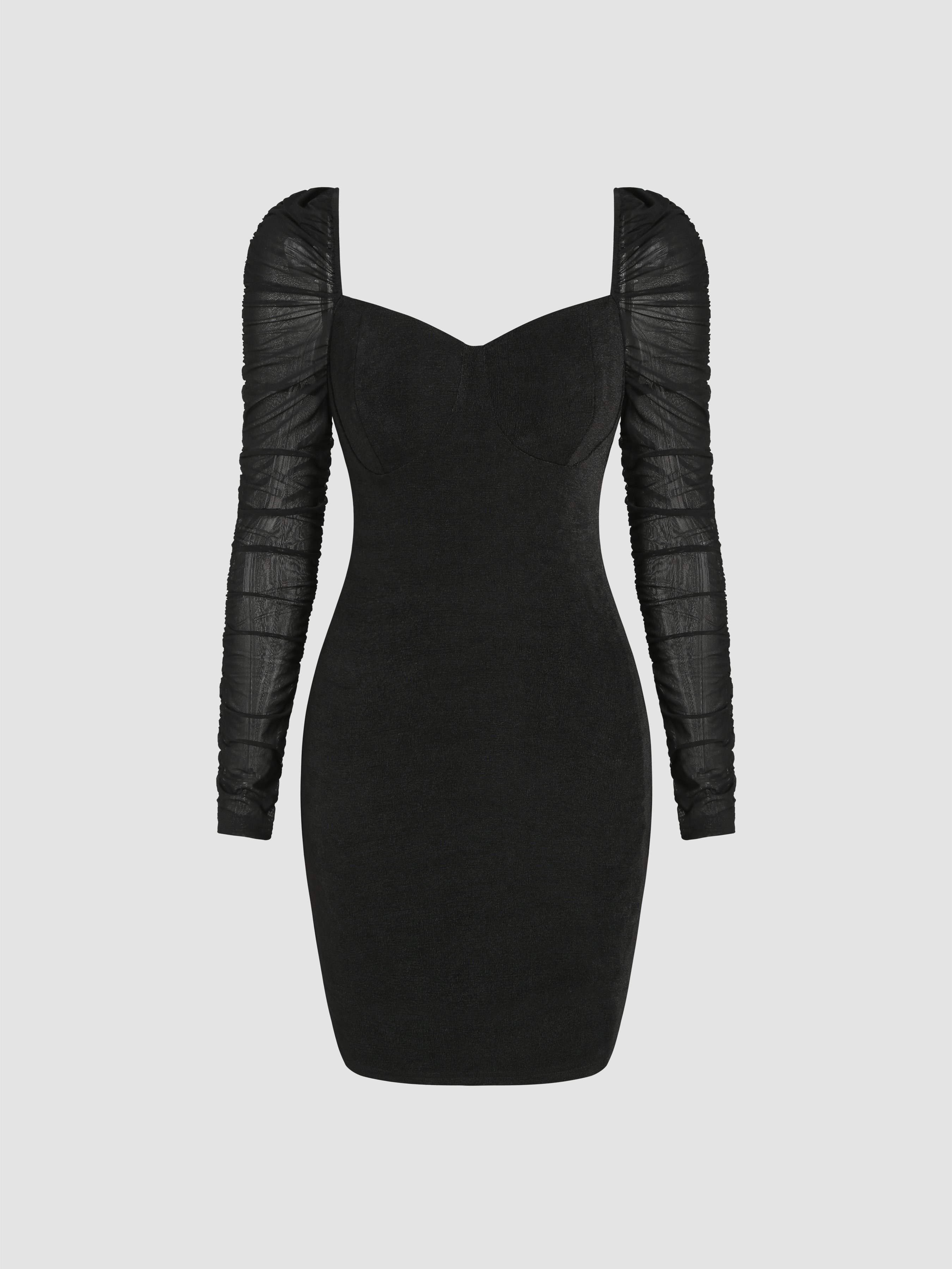 Moxidress Square Neck Bow Knot Backless Mini Dress