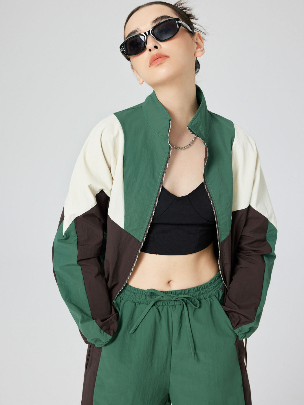 Zip-Through Color Block Windbreaker Oberbekleidung