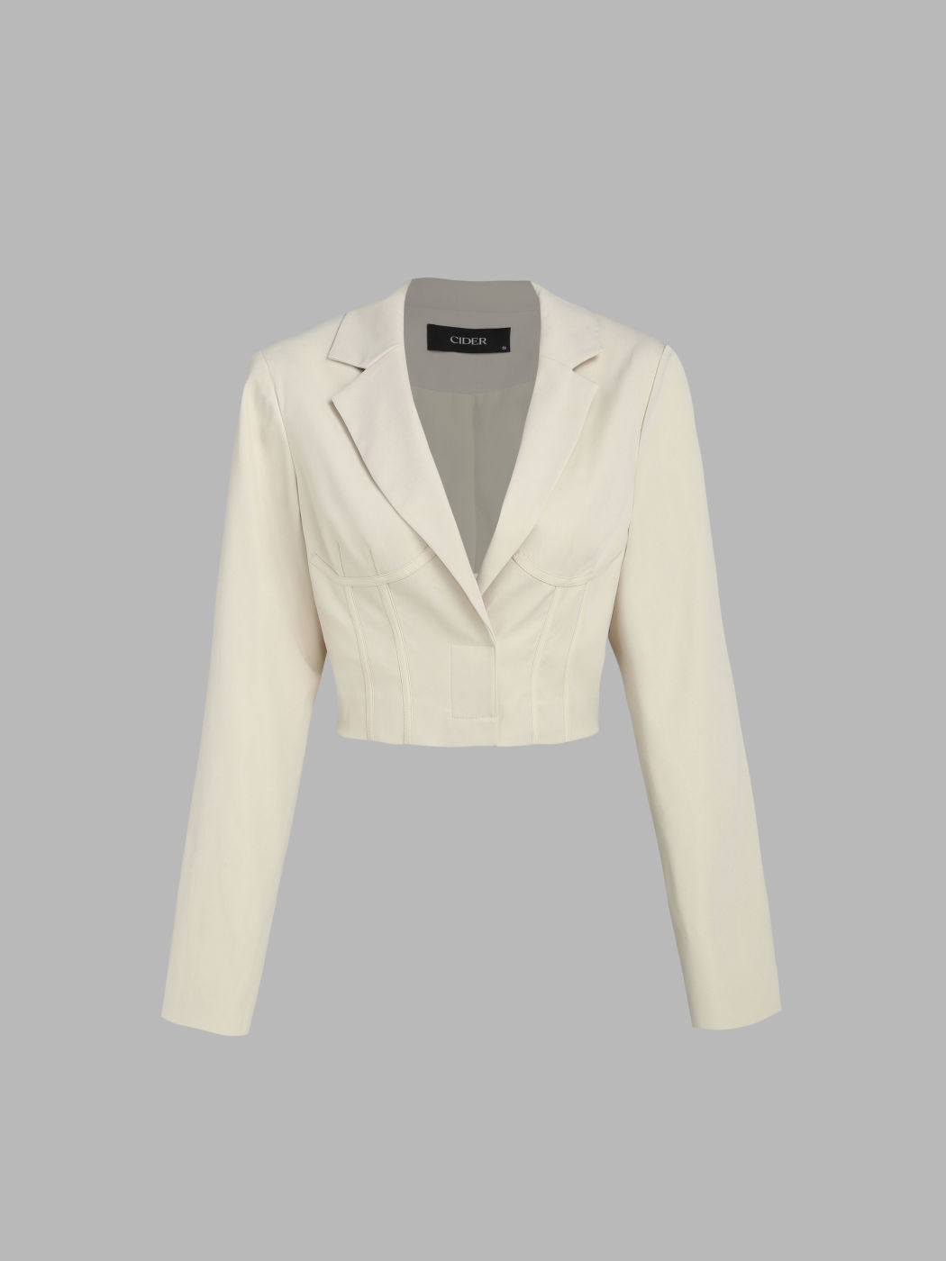 Korsett Crop Blazer mit V-Ausschnitt und Kragen