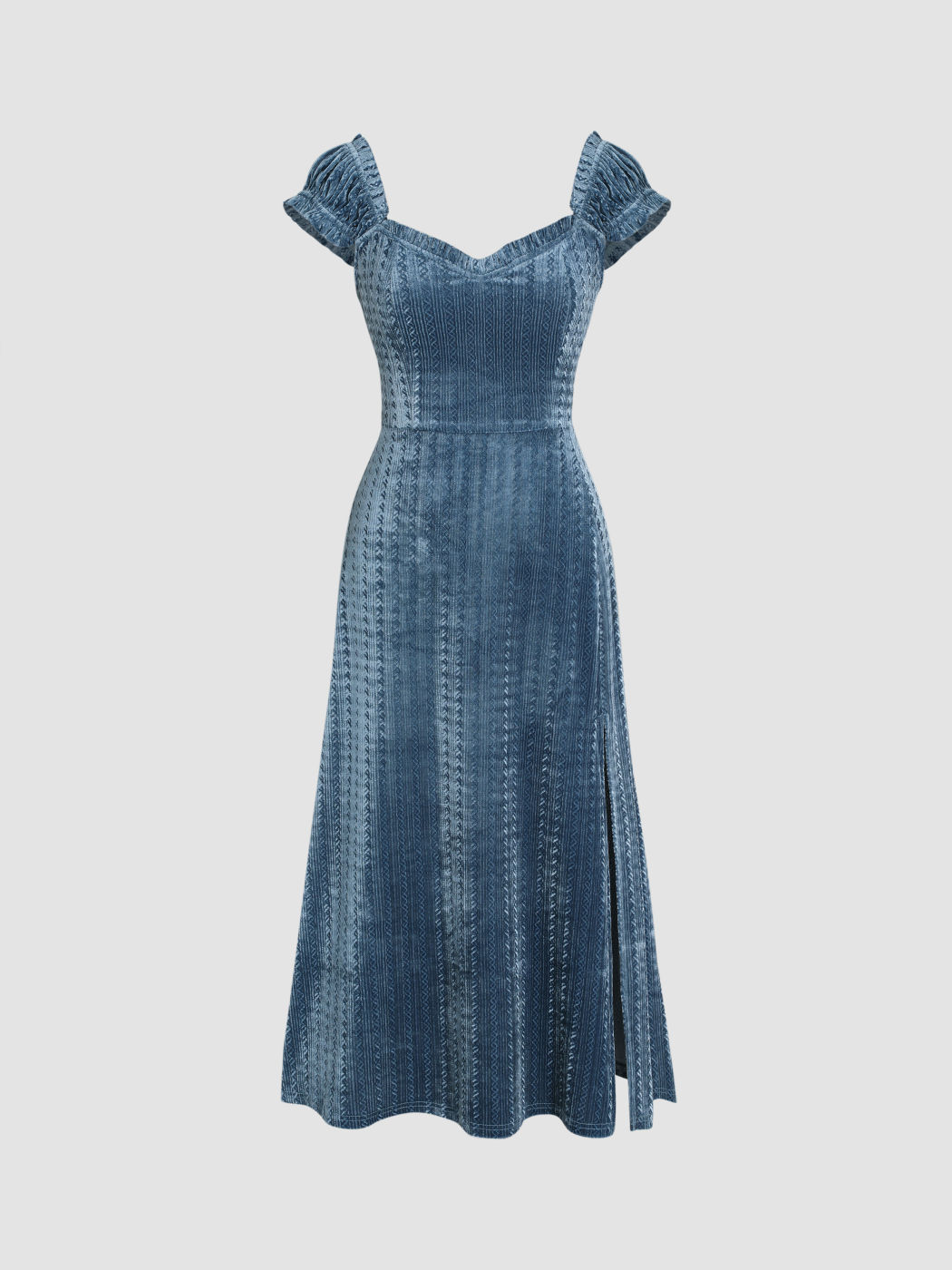 Hoco Dress Homecoming Ruffle Trim Velvet Short Sleeve Midi Dress For ...