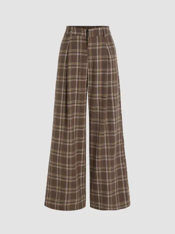 Gewebte Karohose mit geradem Bein