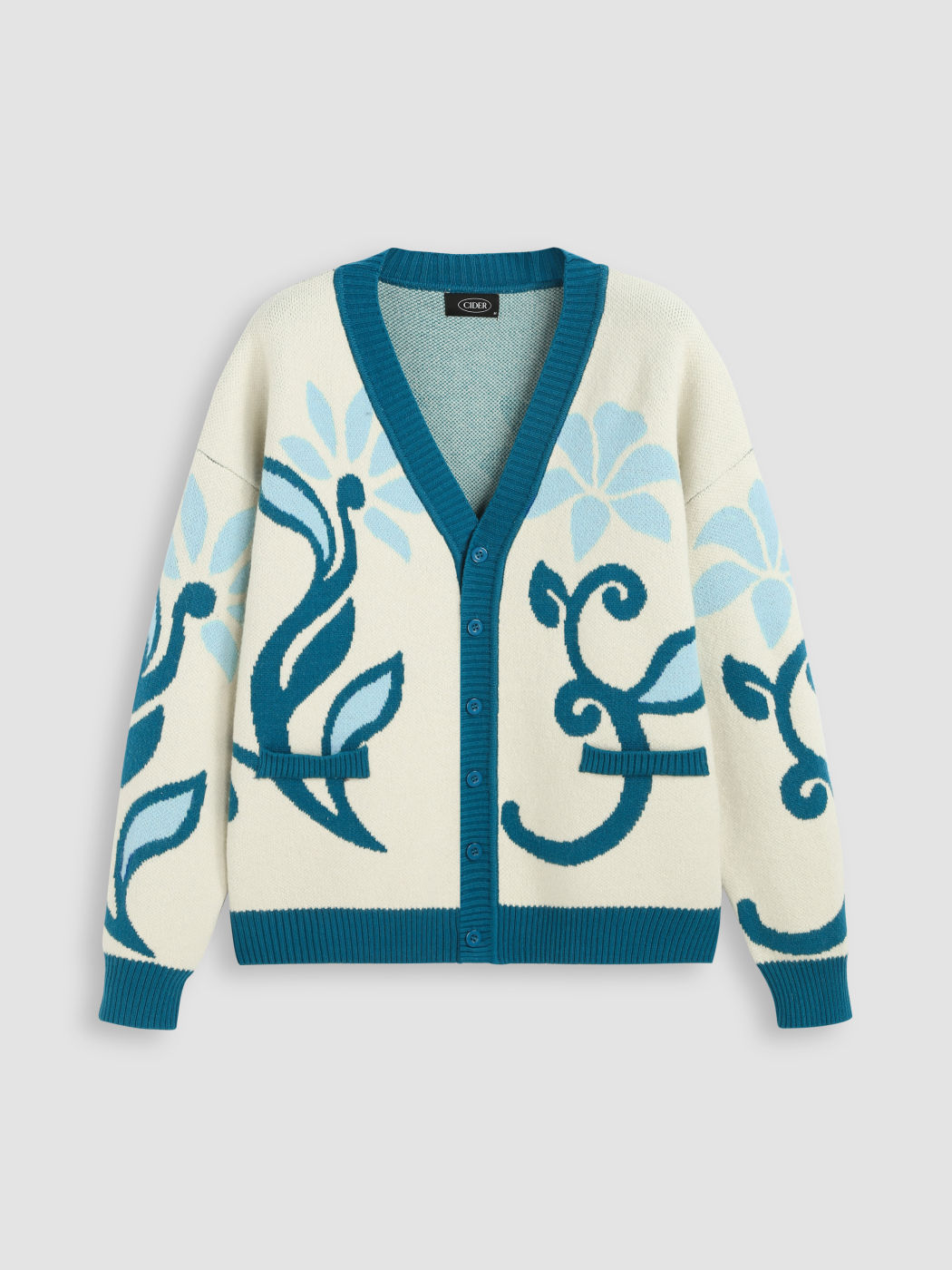 Unisex Winter Blues Oversized Knit Cardigan