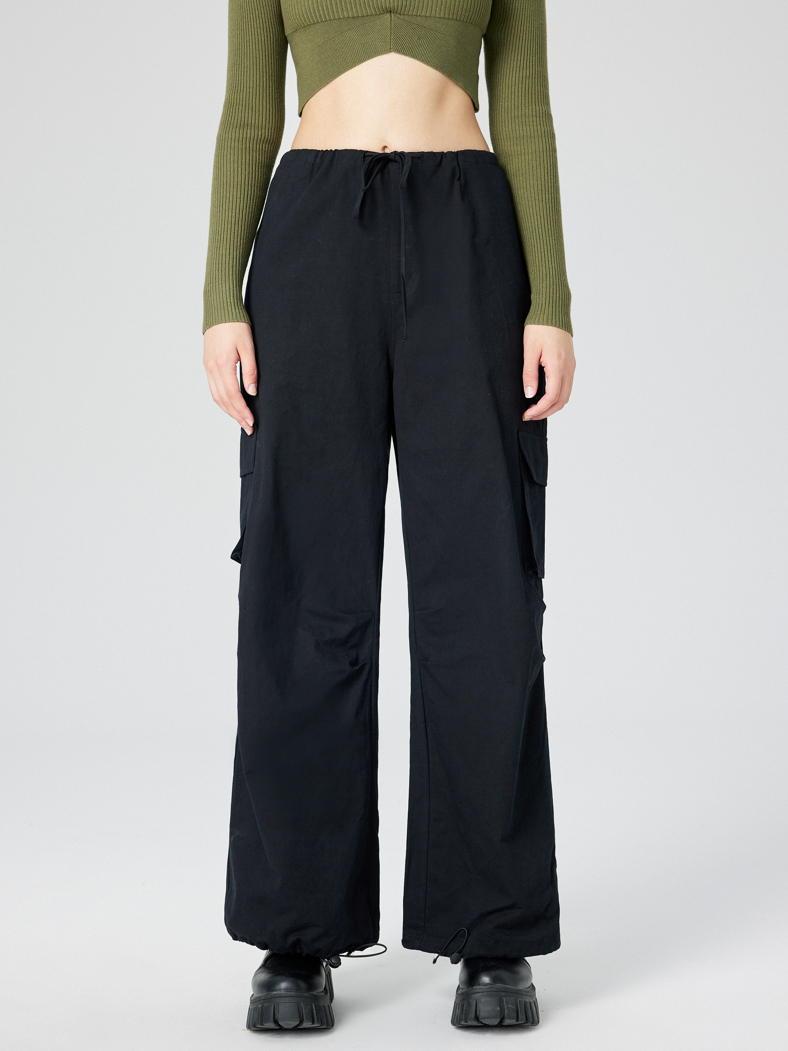 Sun Glow Low-Rise Parachute Pants