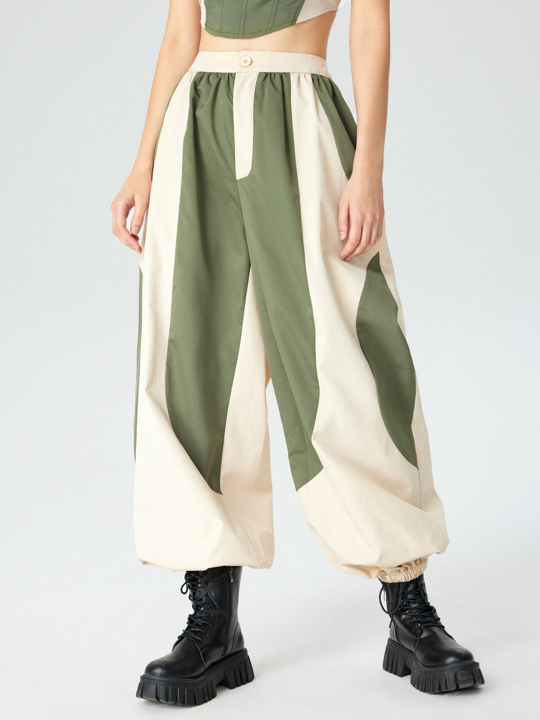  Gewebte Flickwerk Jogger Hosen