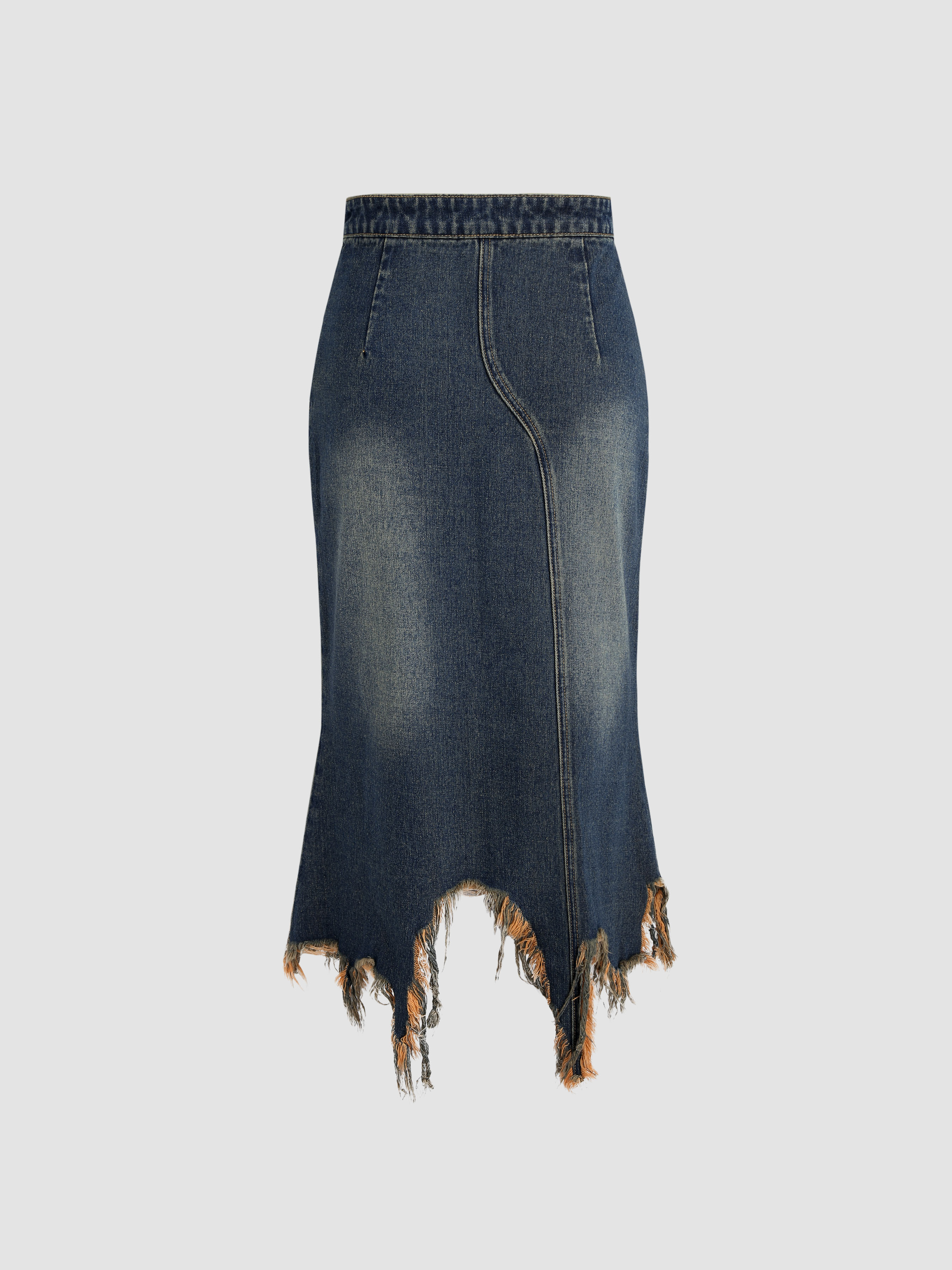 idem イデム　damage frill denim skirt damage frill denim skirt – idem