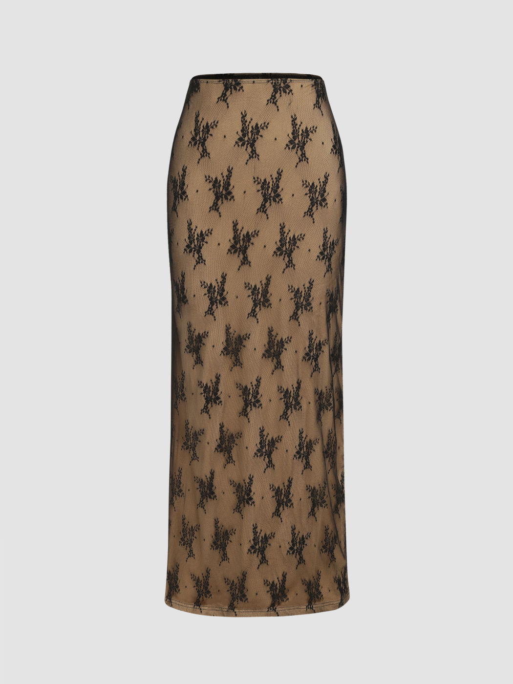 Blumen Spitze Hohe Taille Maxirock
