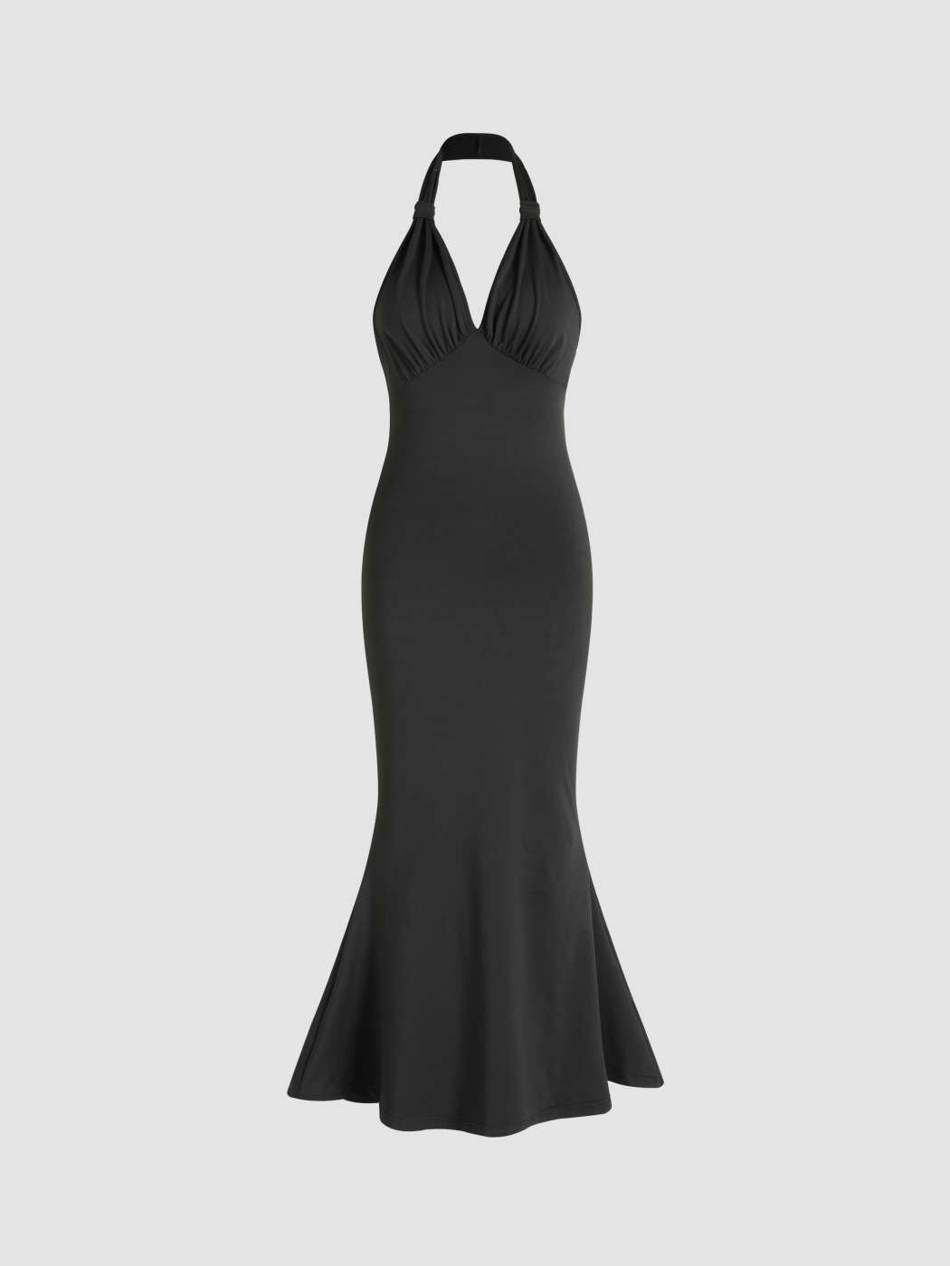 Black Halter Maxi Dress - Halter Maxi Dress - Mermaid Maxi Dress