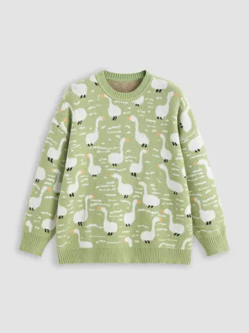 Pullover mit Rundhalsausschnitt und Entenmuster Kurve & Plus