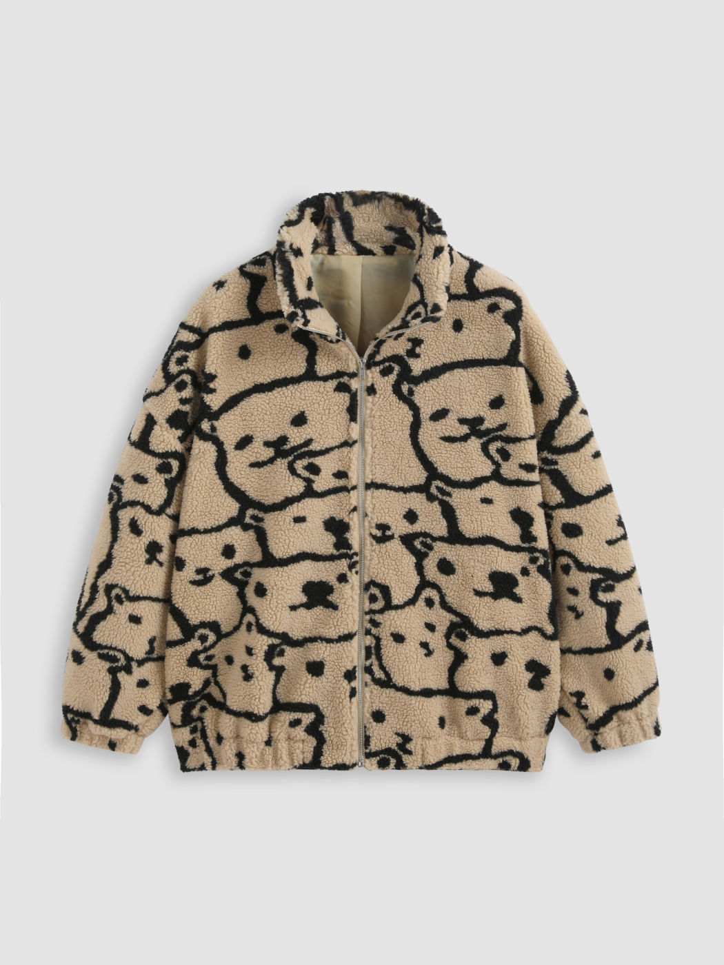 All Over Print Faux Fur Jacket Curve & Plus