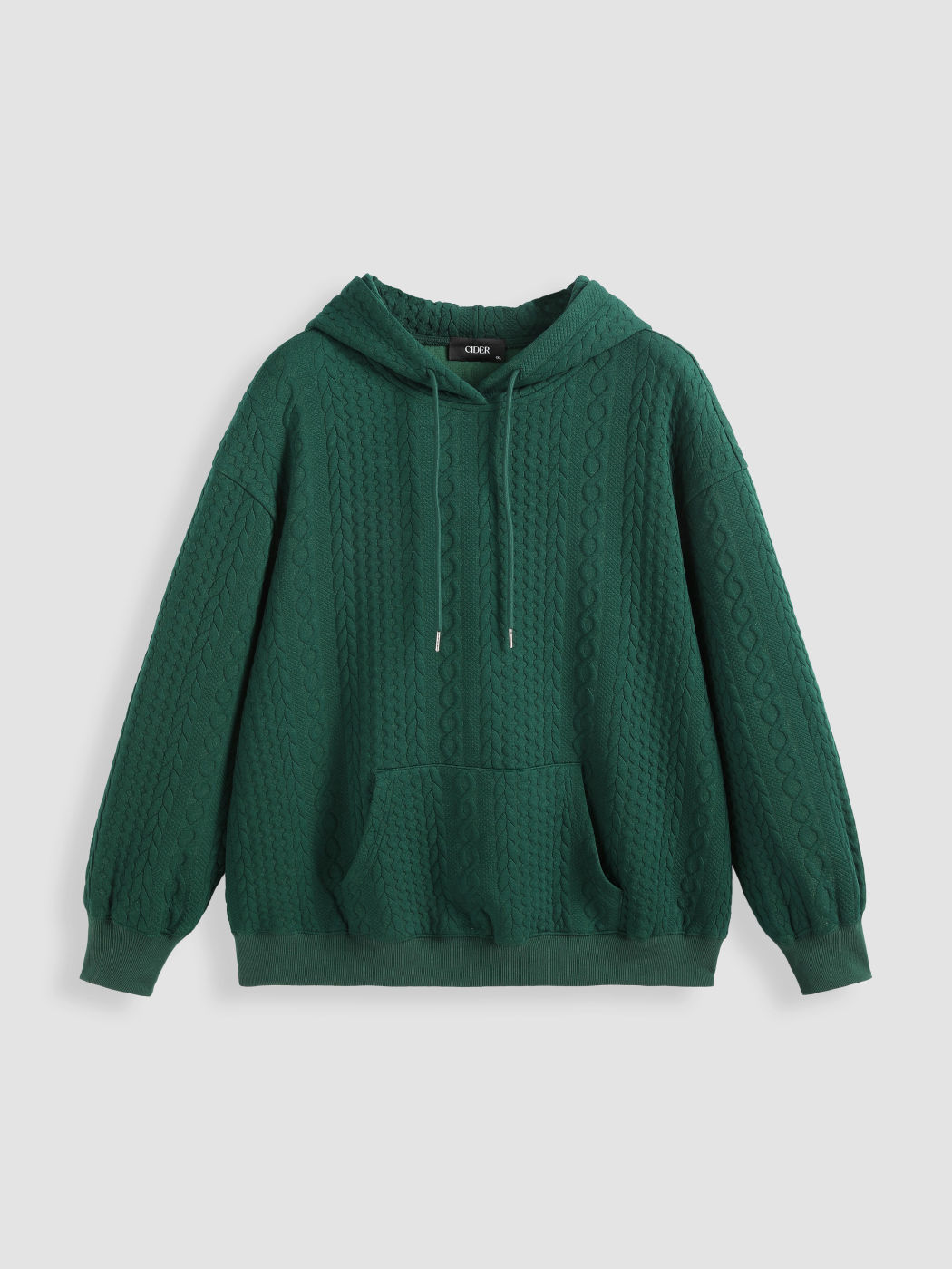 Solid Hooded Jacquard Top Curve & Plus