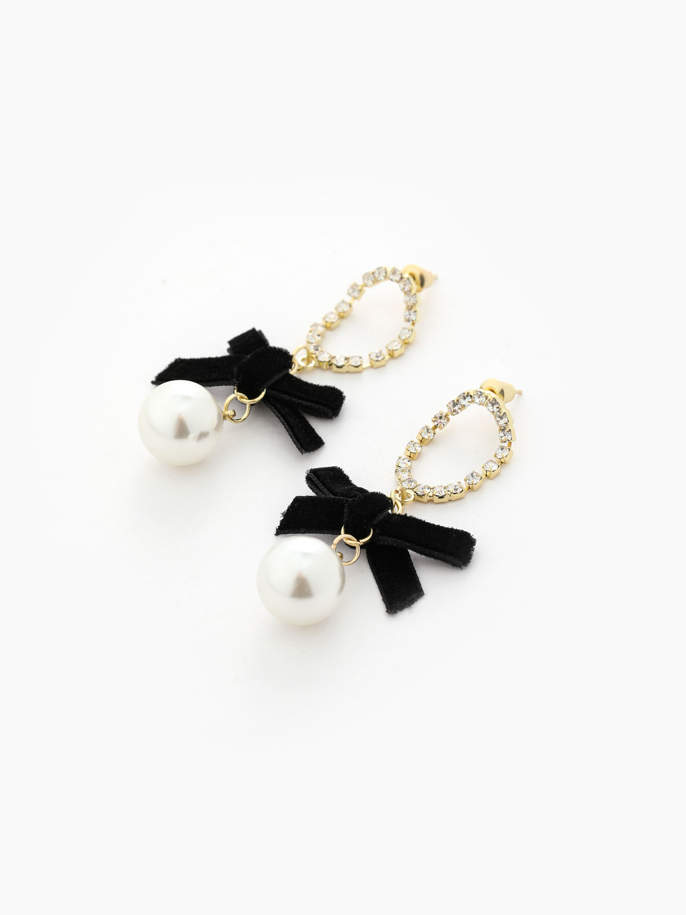 Faux Pearl Bowknot Drop Earrings