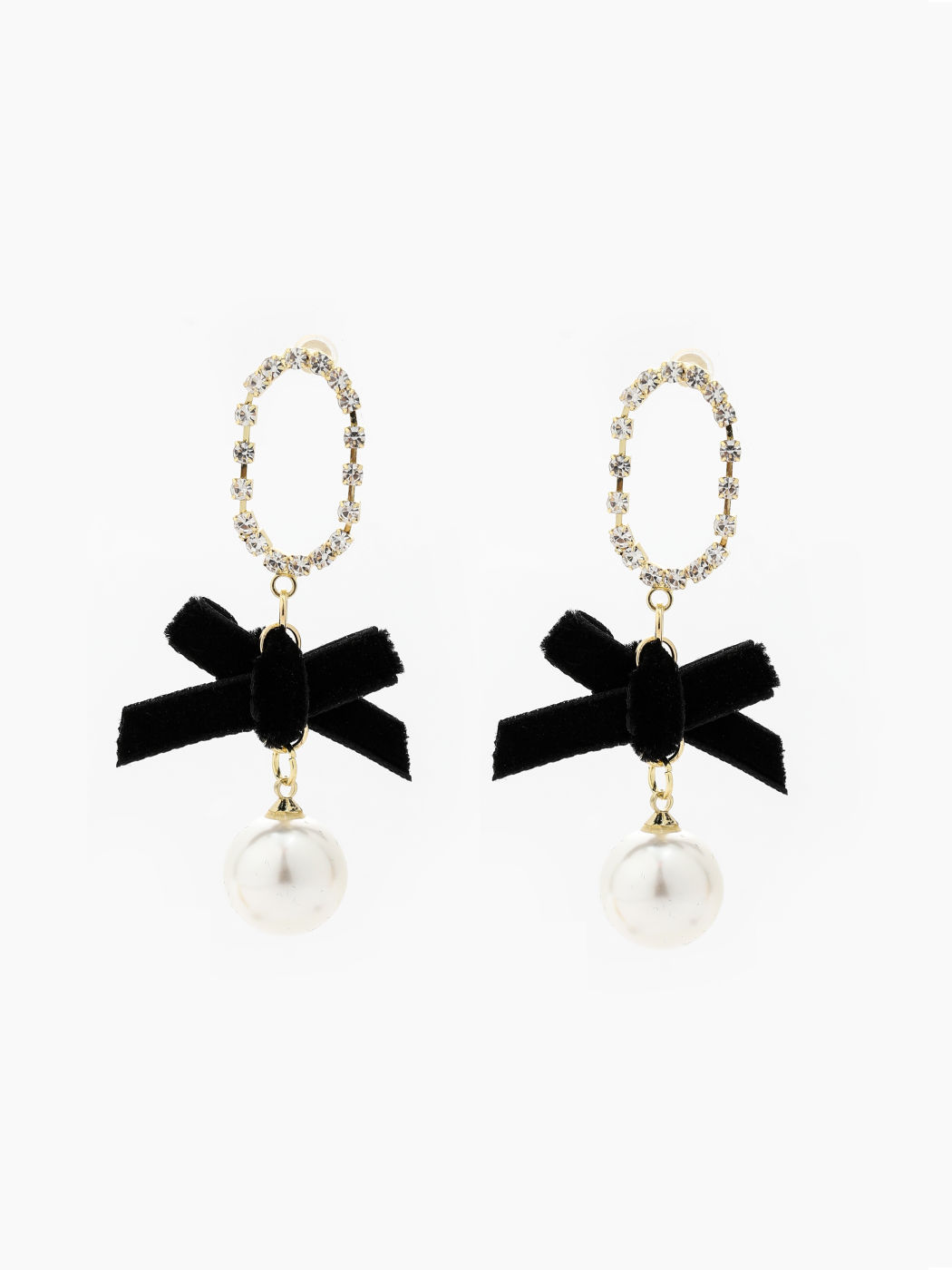 Faux-Perlen-Bowknot-Tropfenohrringe
