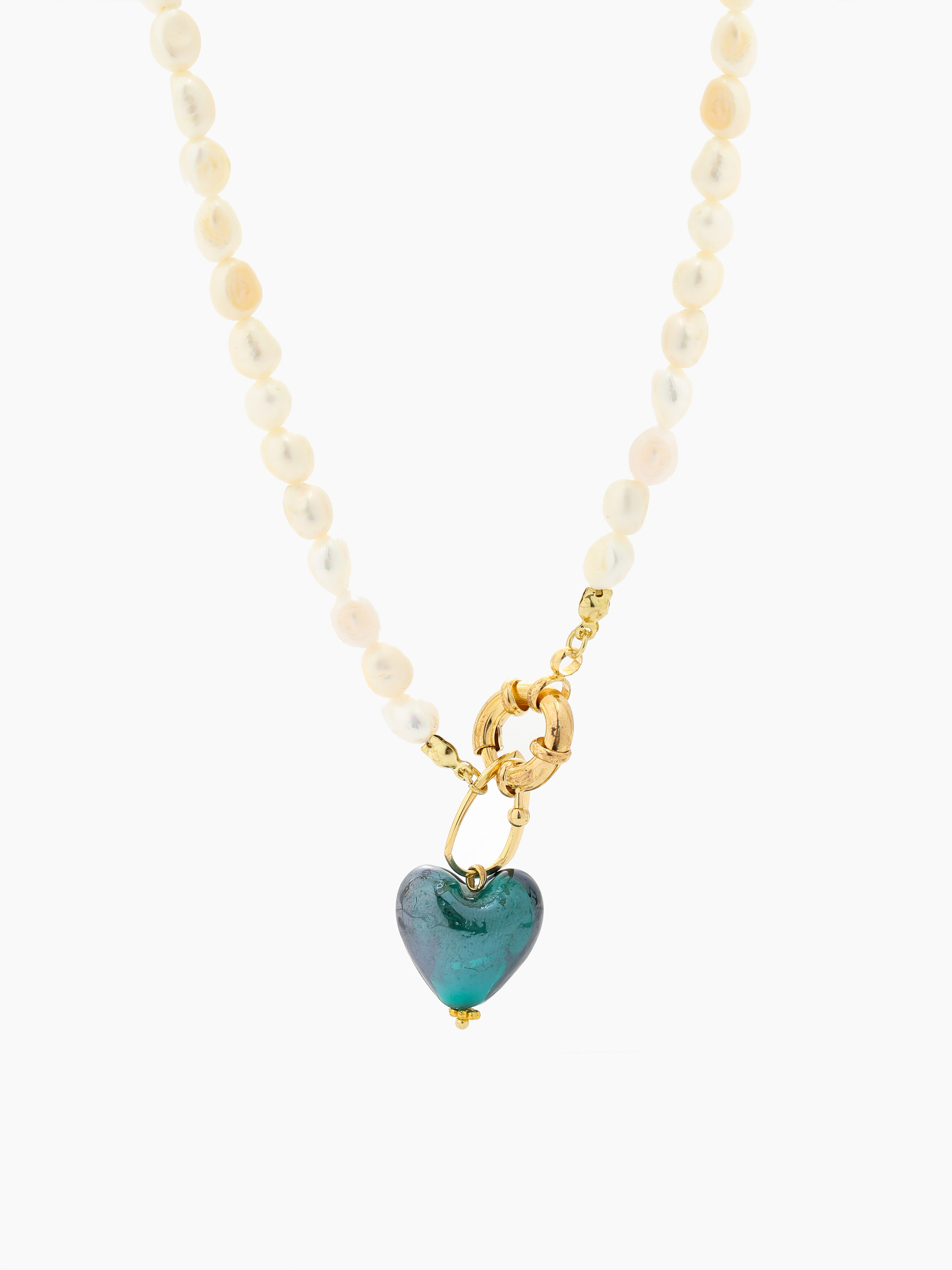 Heart Faux Pearl Pendant Necklace For Date Music Festival/Live House ...