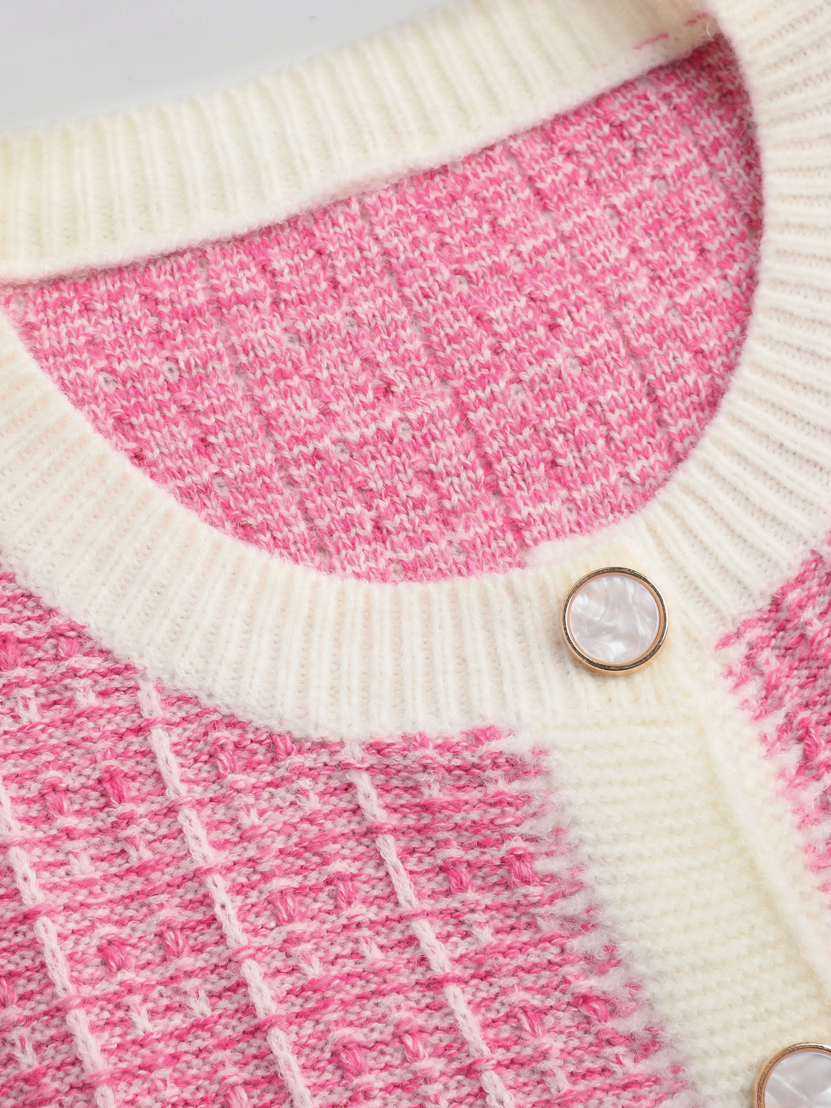 Pretty In Pink Tweed Cardigan For School