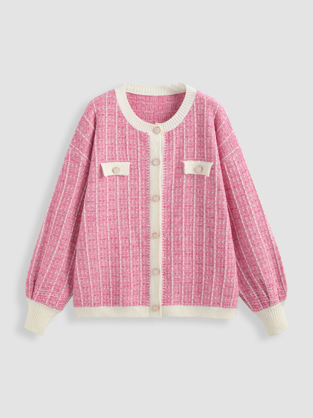 Pretty In Pink Tweed Cardigan