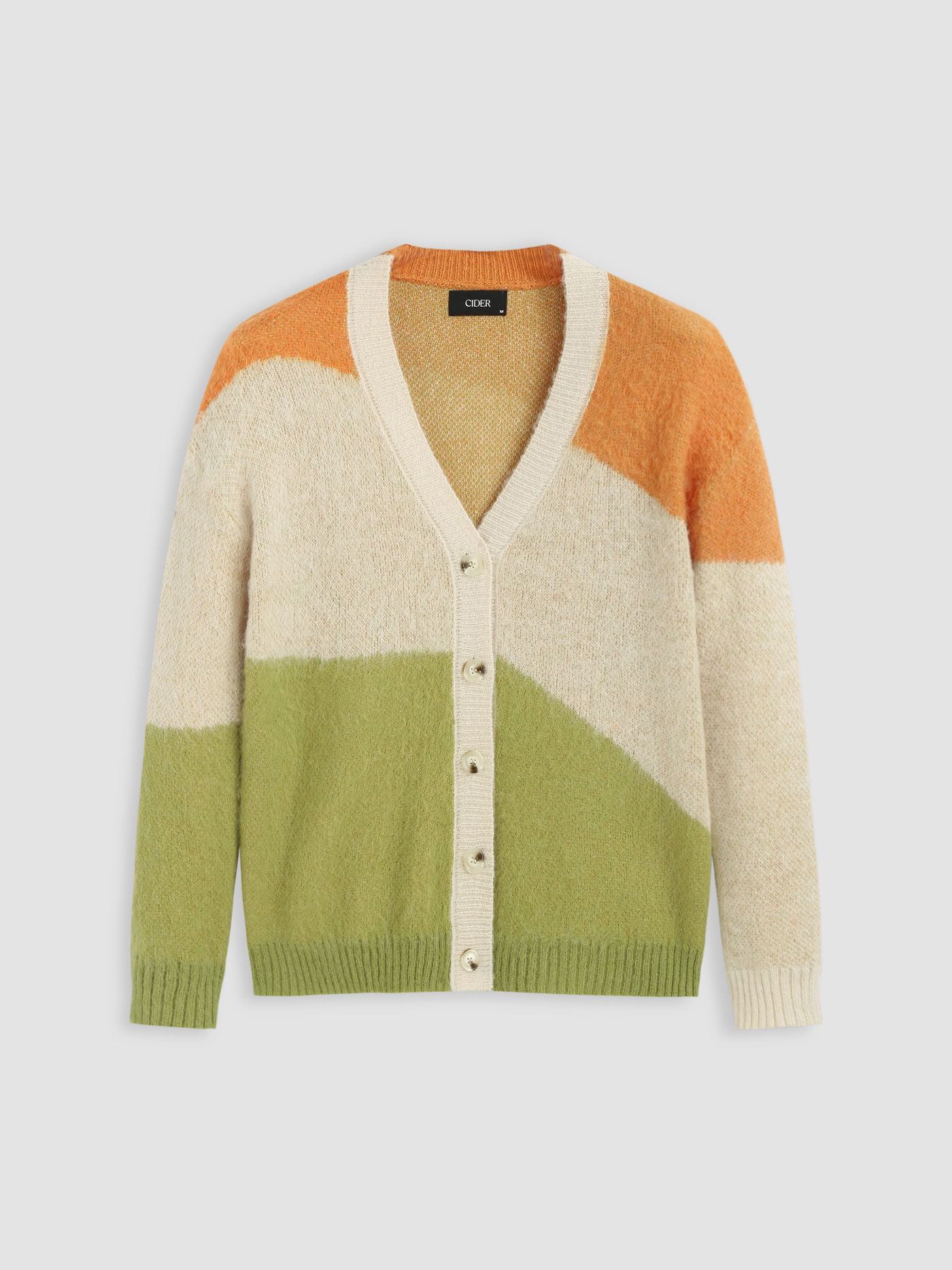 Unisexe Cardigan en maille à boutons et patchs