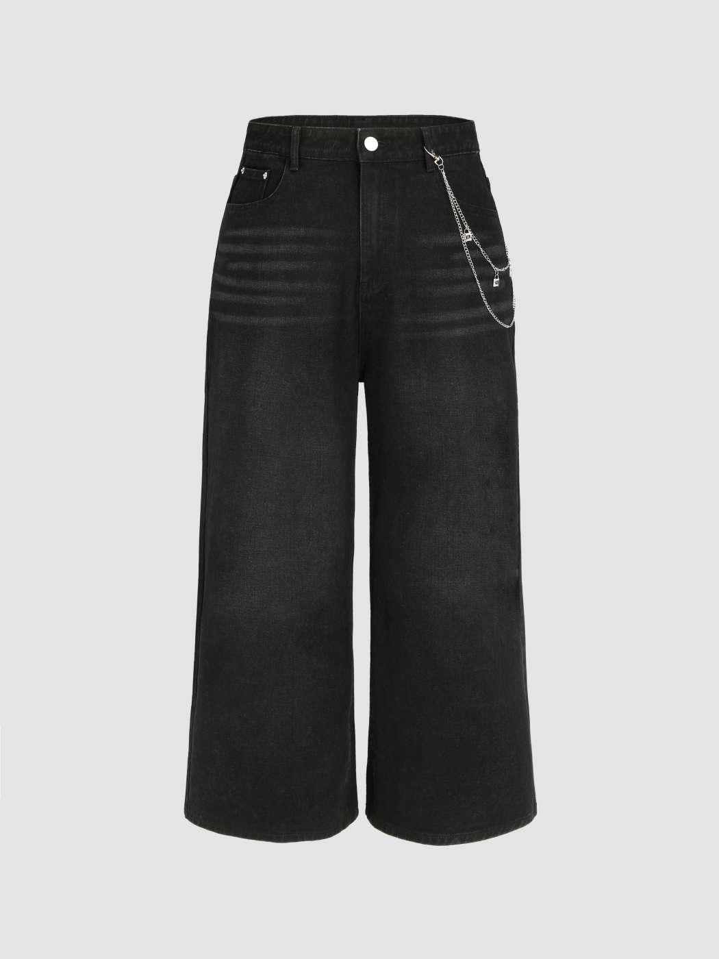 Denim Denim Ketting Wijde Pijp Broek Grote Maat For Decontracte quotidien Fete Clubbing Festival de musique Live House