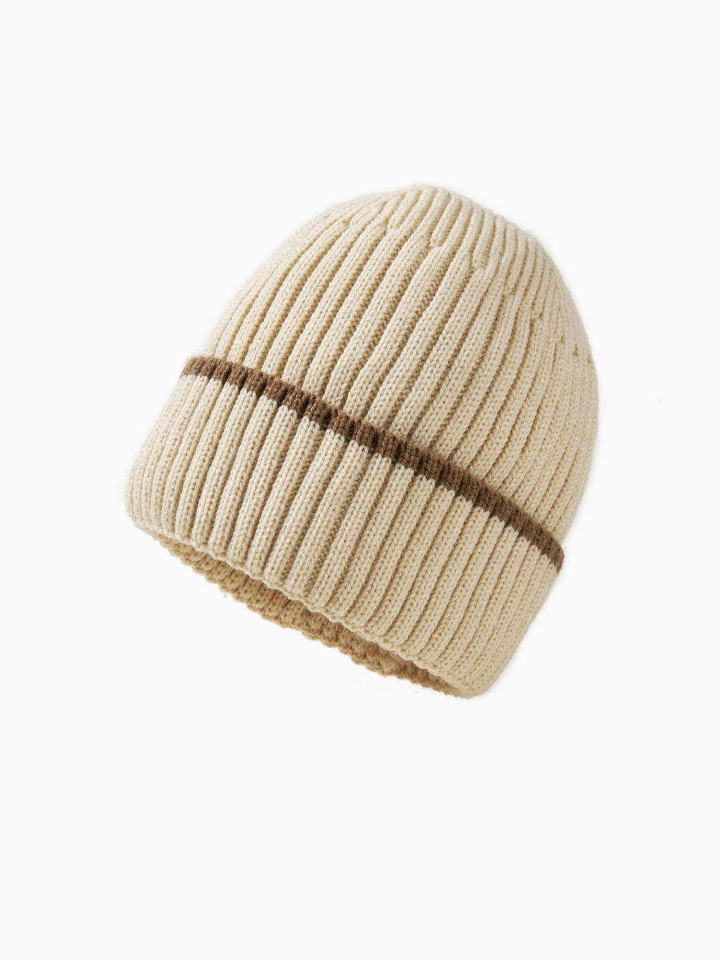 Zweifarbige warme Beanie-Mütze