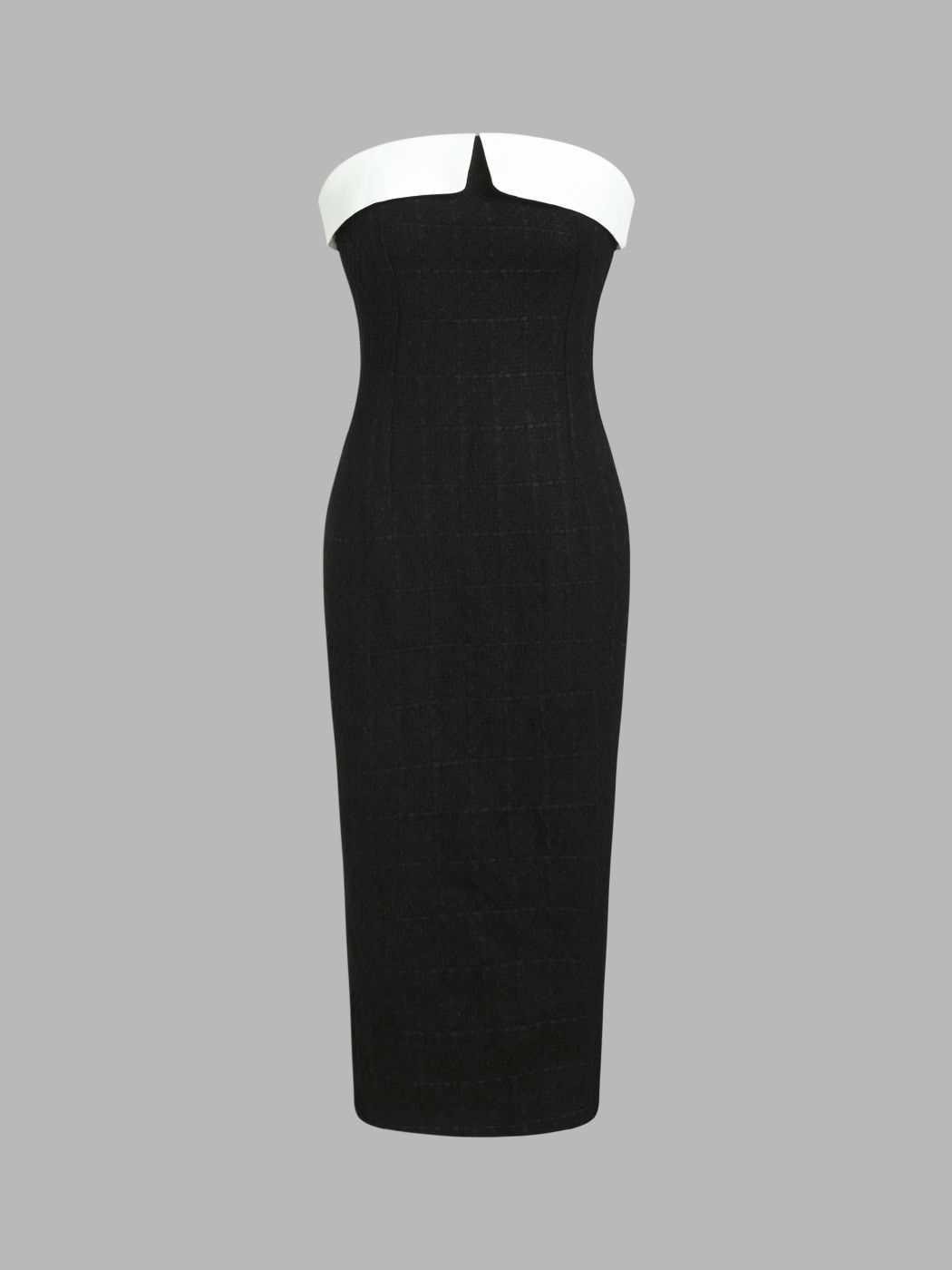 Two Tone Strapless Midi Dress