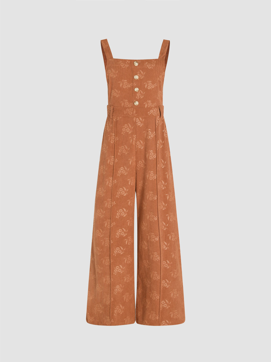 Corduroy Corduroy Floral Pattern Jumpsuit For School Picnic