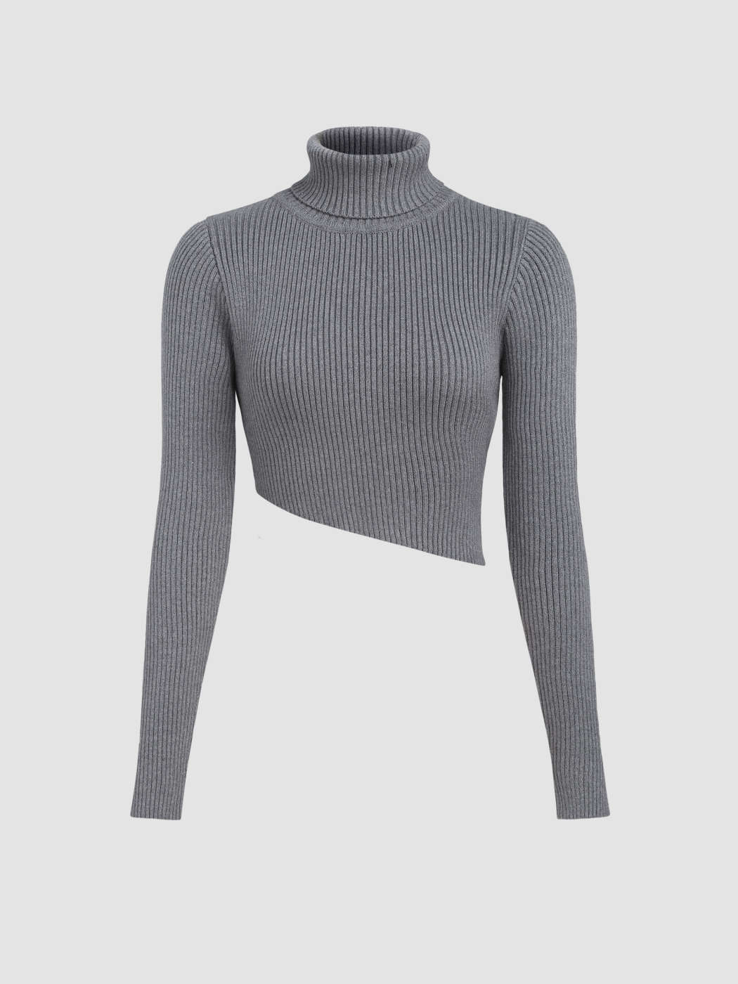 Solid Turtleneck Crop Top