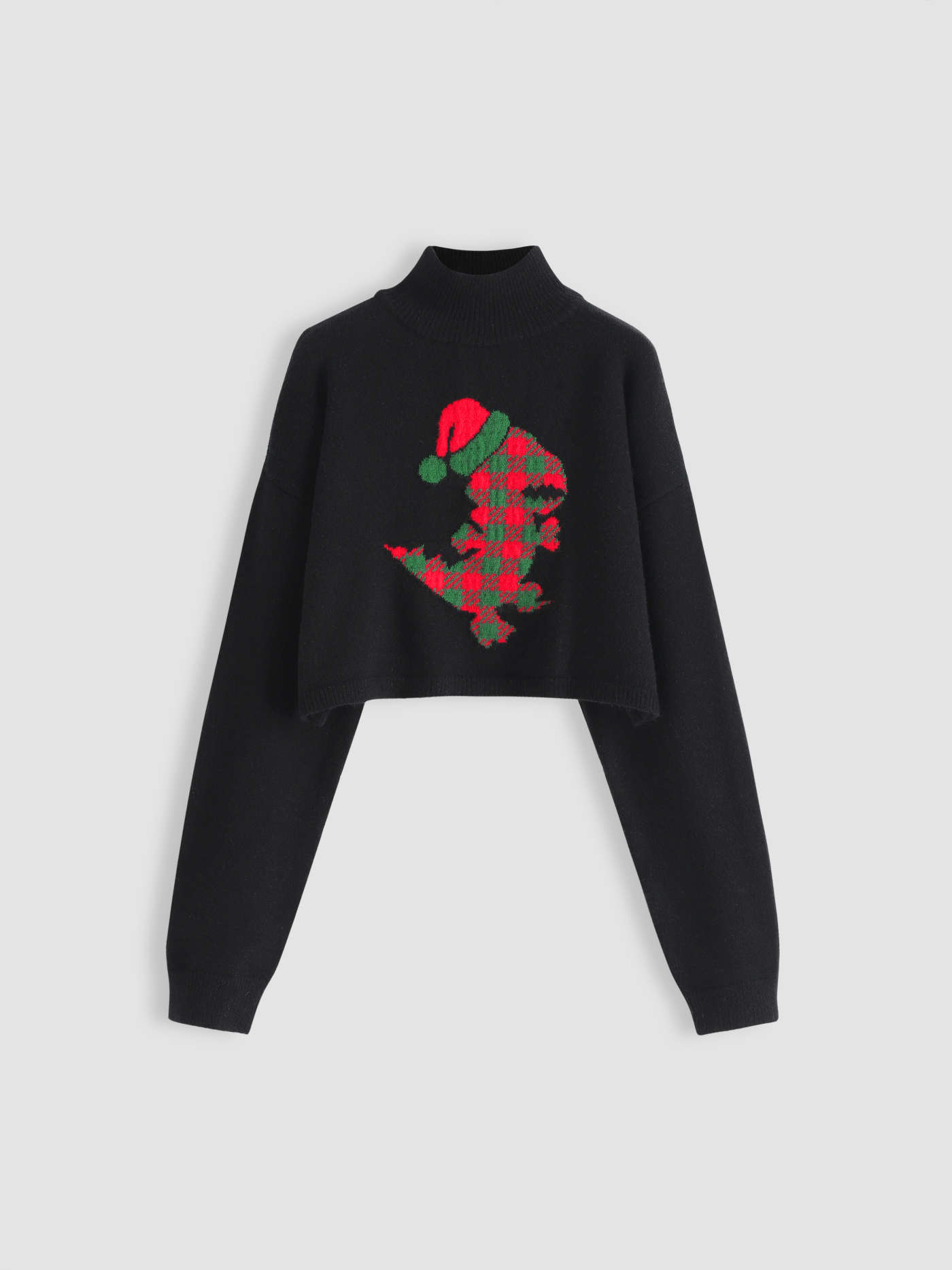 Kerst Grafische Coltrui Gebreide Crop Sweater