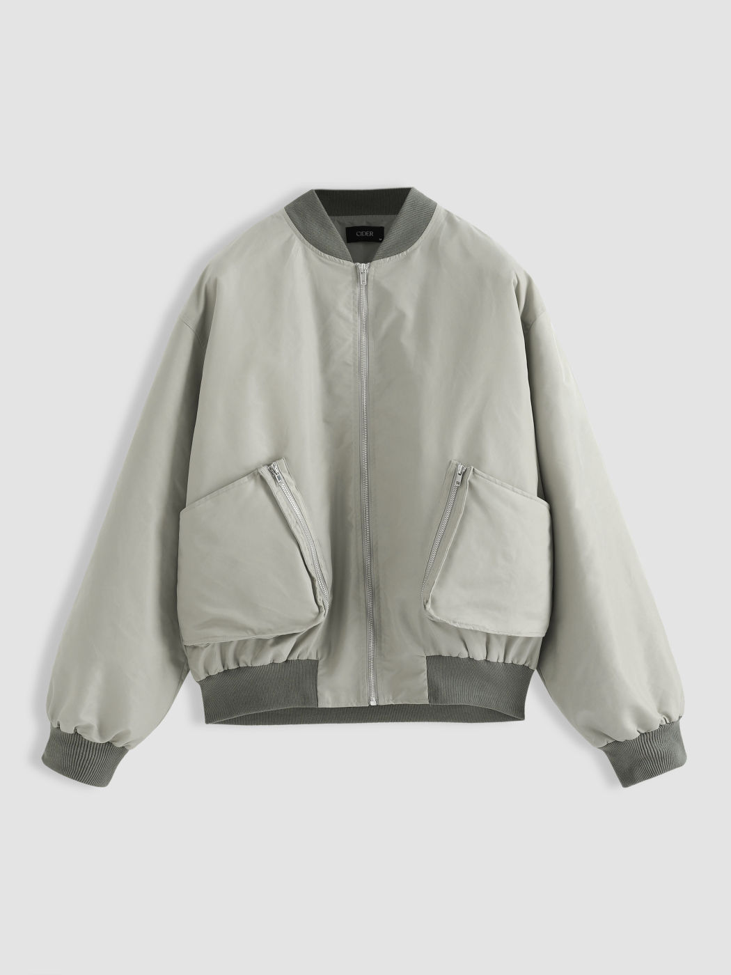  Unisex Unterwegs Silber Satin Bomberjacke