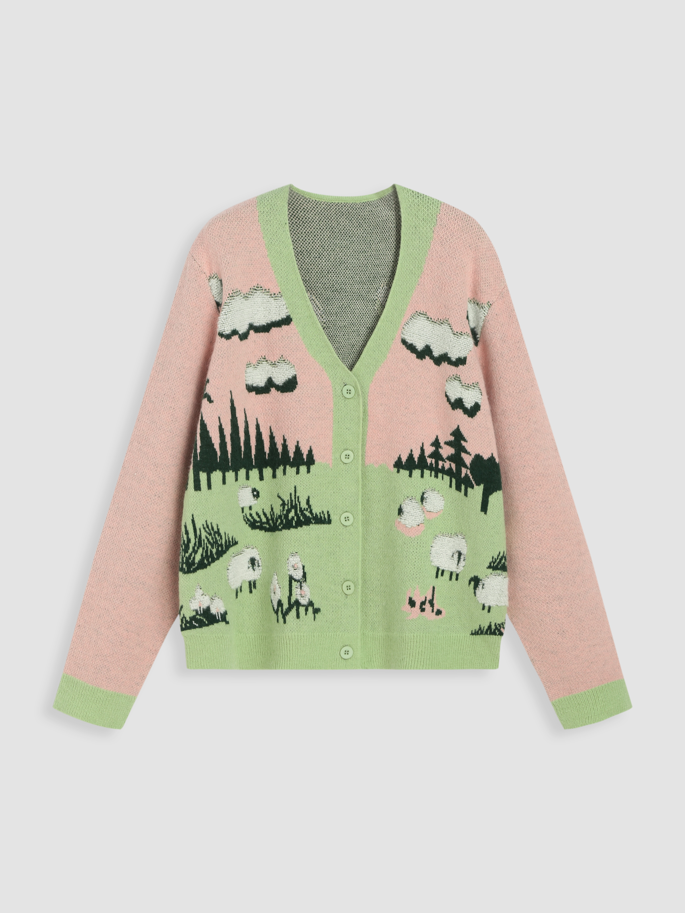 sheep bijou volume cardigan gray | épine