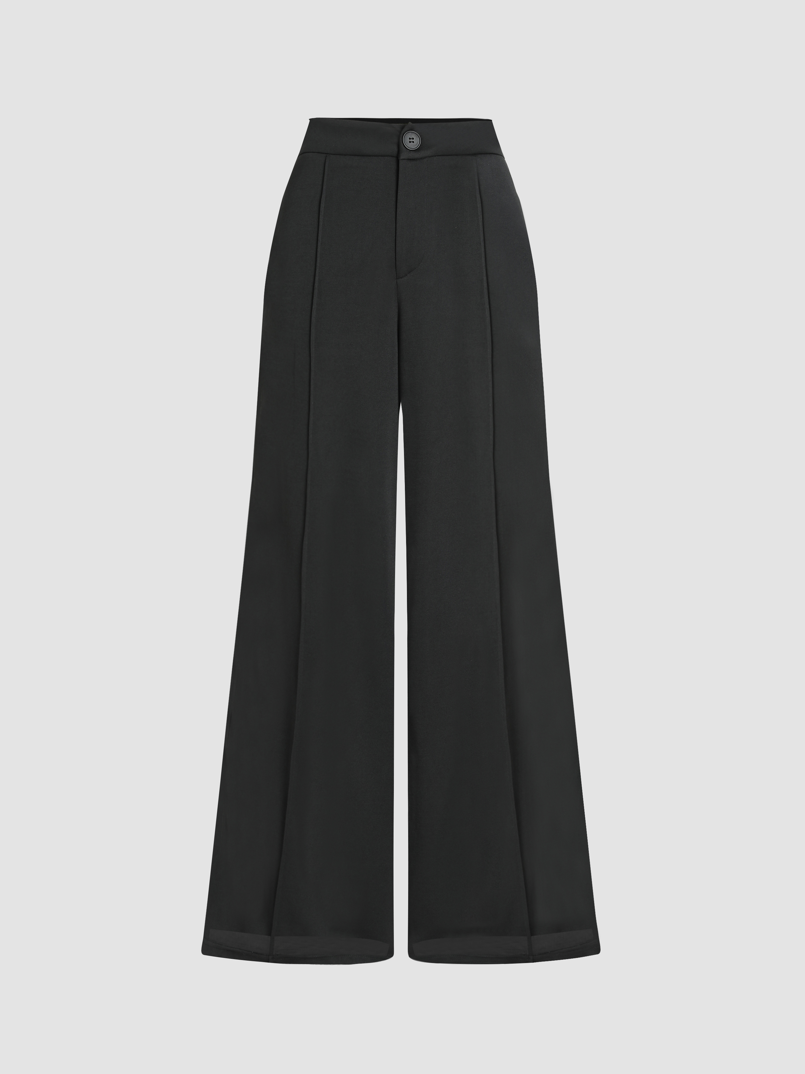 Alfani Women's Faux Leather Trim Wide Leg Trousers Black Size 8 Petite