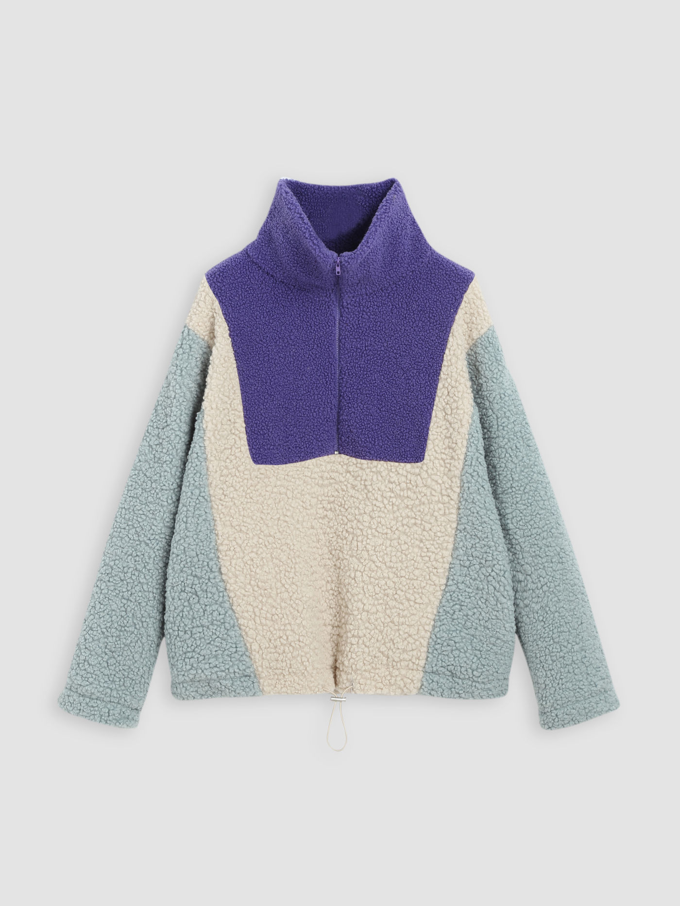 Fleece Patchy Zip Up Sweatshirt