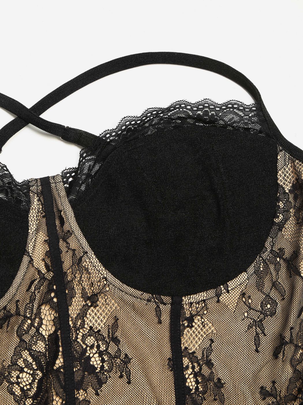 Camisole-Midikleid mit Rüschen und Schlitz aus Spitze Kurve & Plus