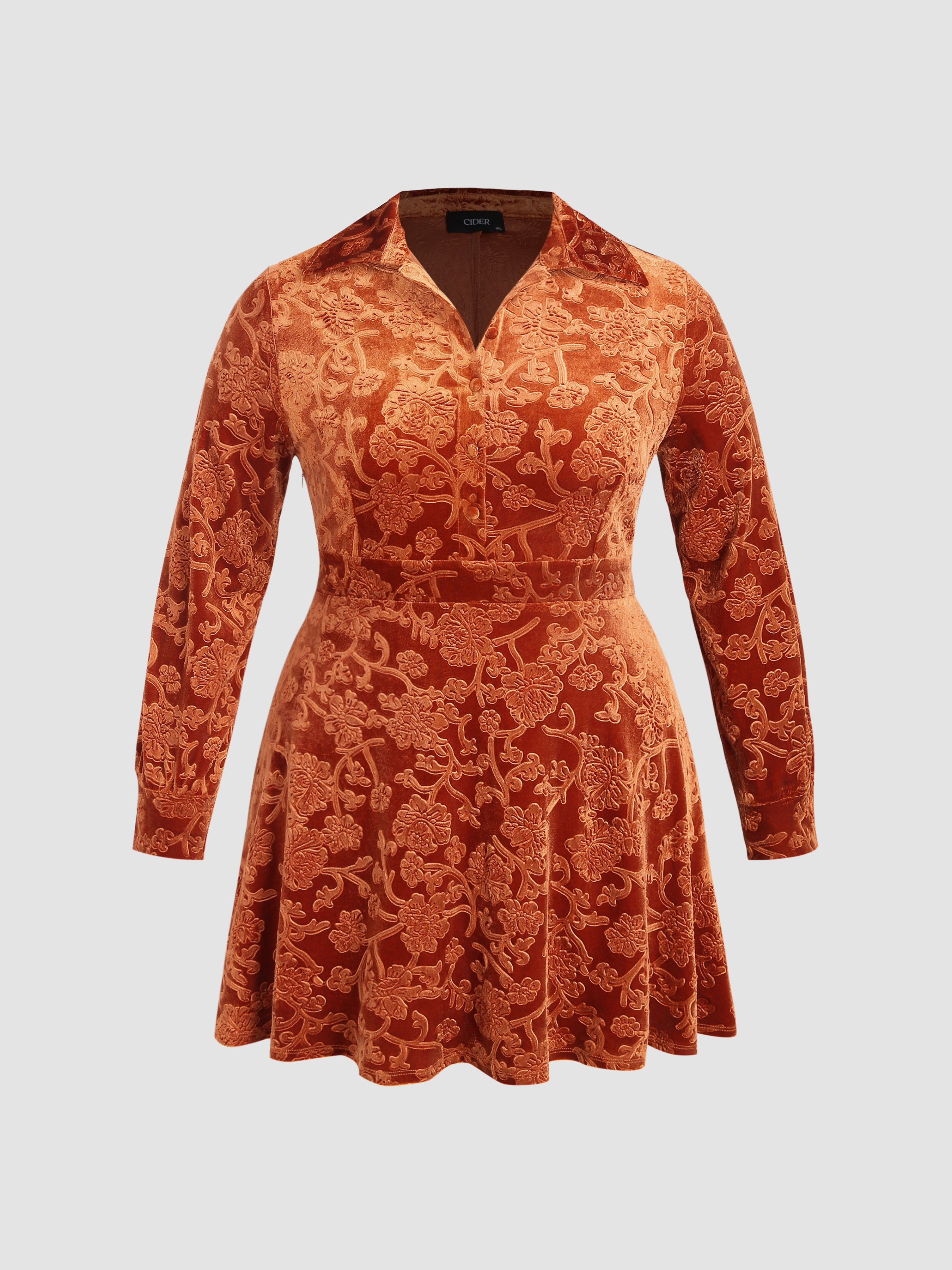 Floral velvet jacquard store dress