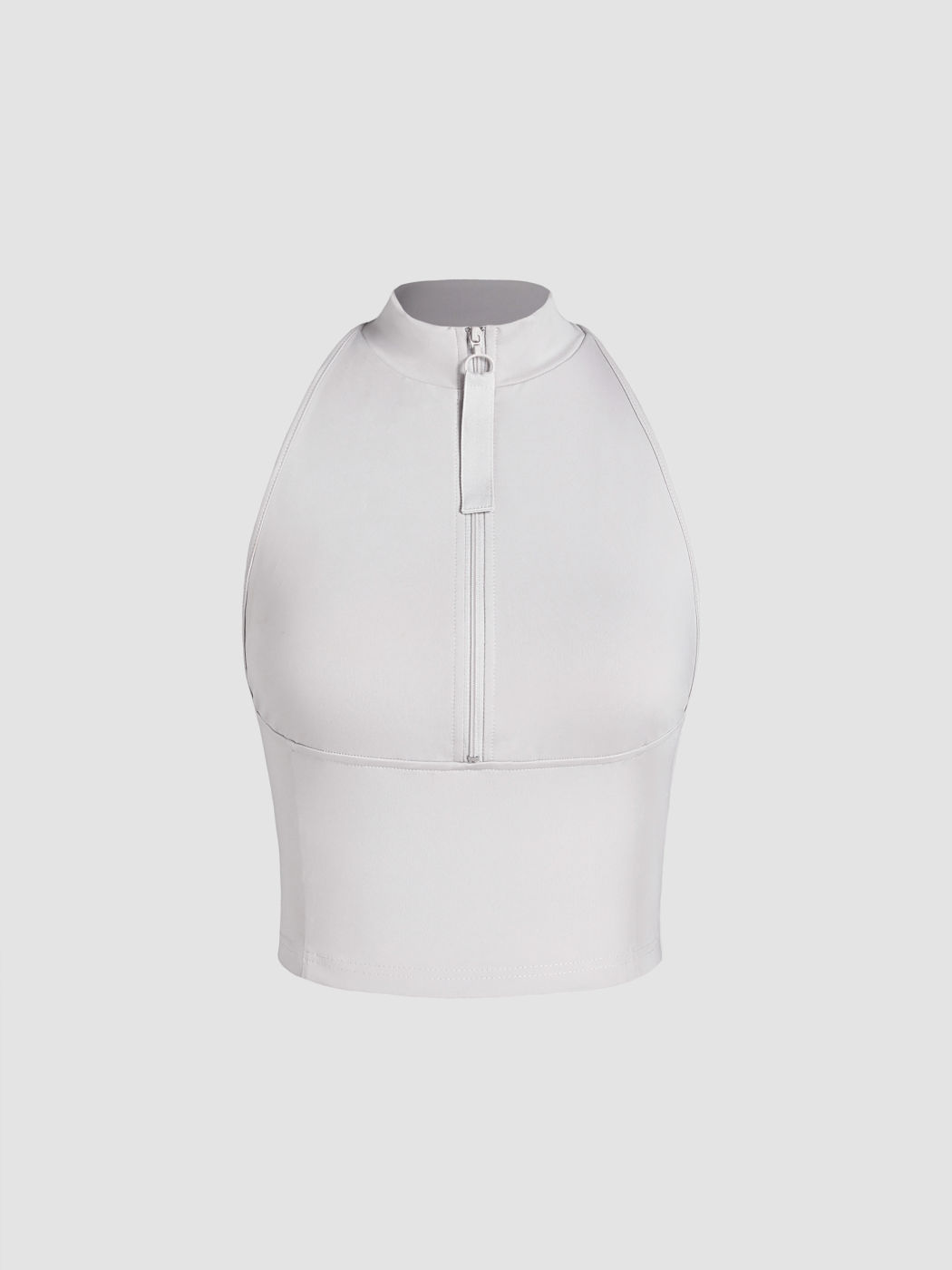 Solids Crop-Top mit Reißverschluss