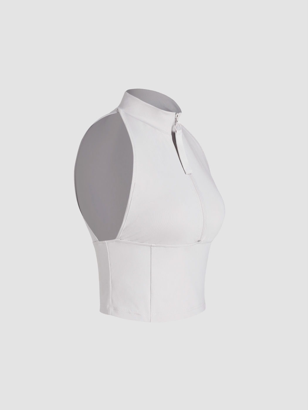 Solids Crop-Top mit Reißverschluss