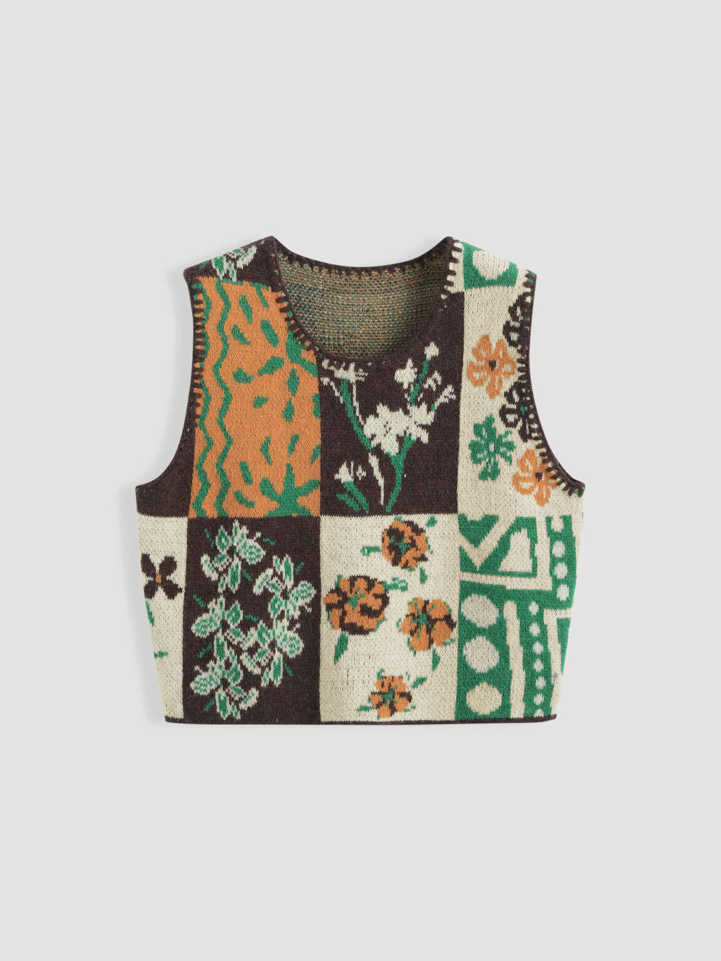 Floral Pattern Knitted Vest For School Daily Casual Picnic
